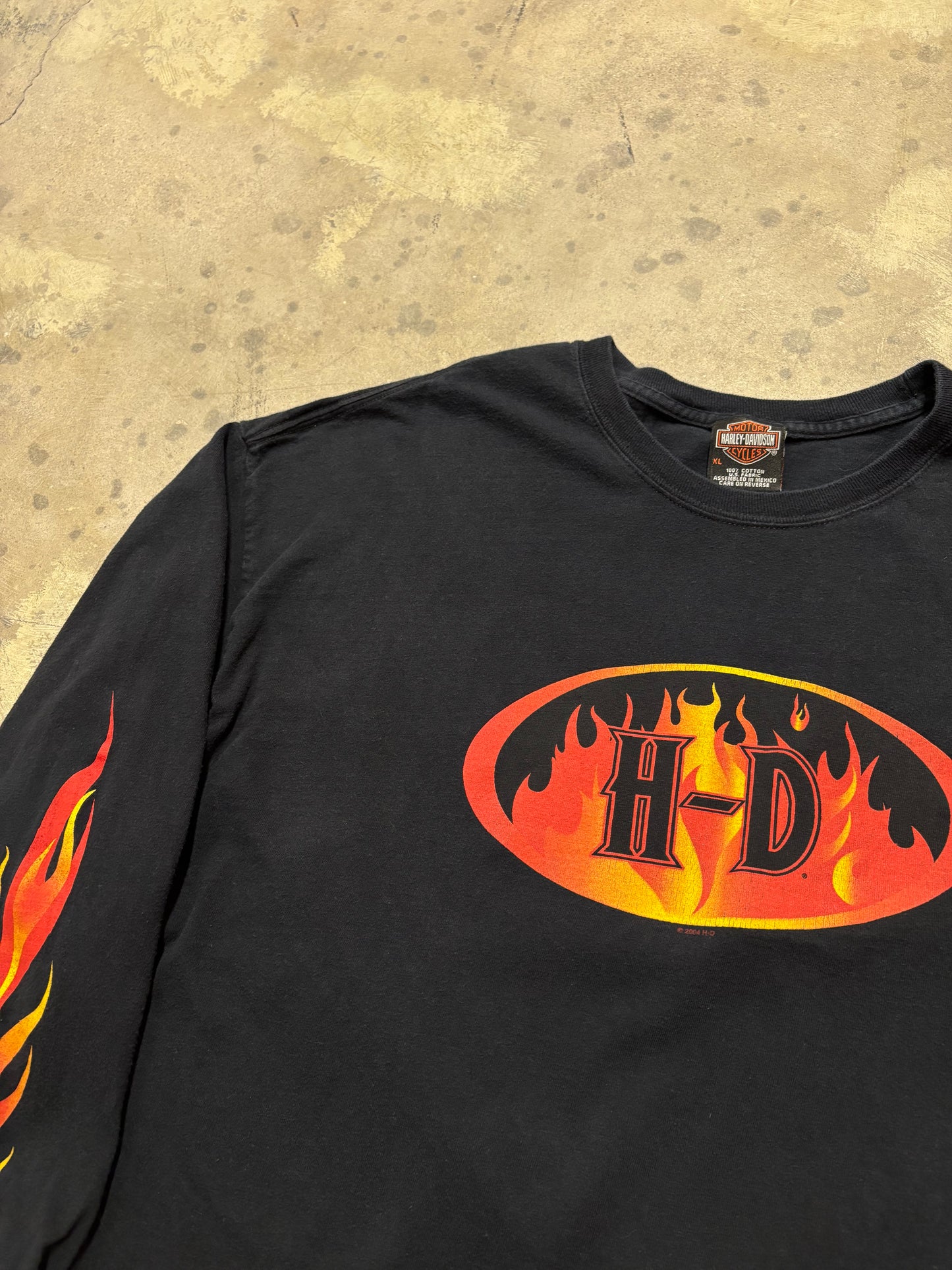 Vintage Harley Davidson flame long sleeve shirt size XL