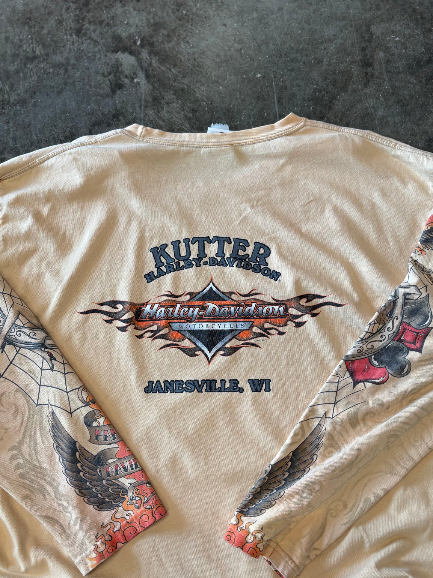 Vintage Harley Davidson Tattoo long sleeve size xxl
