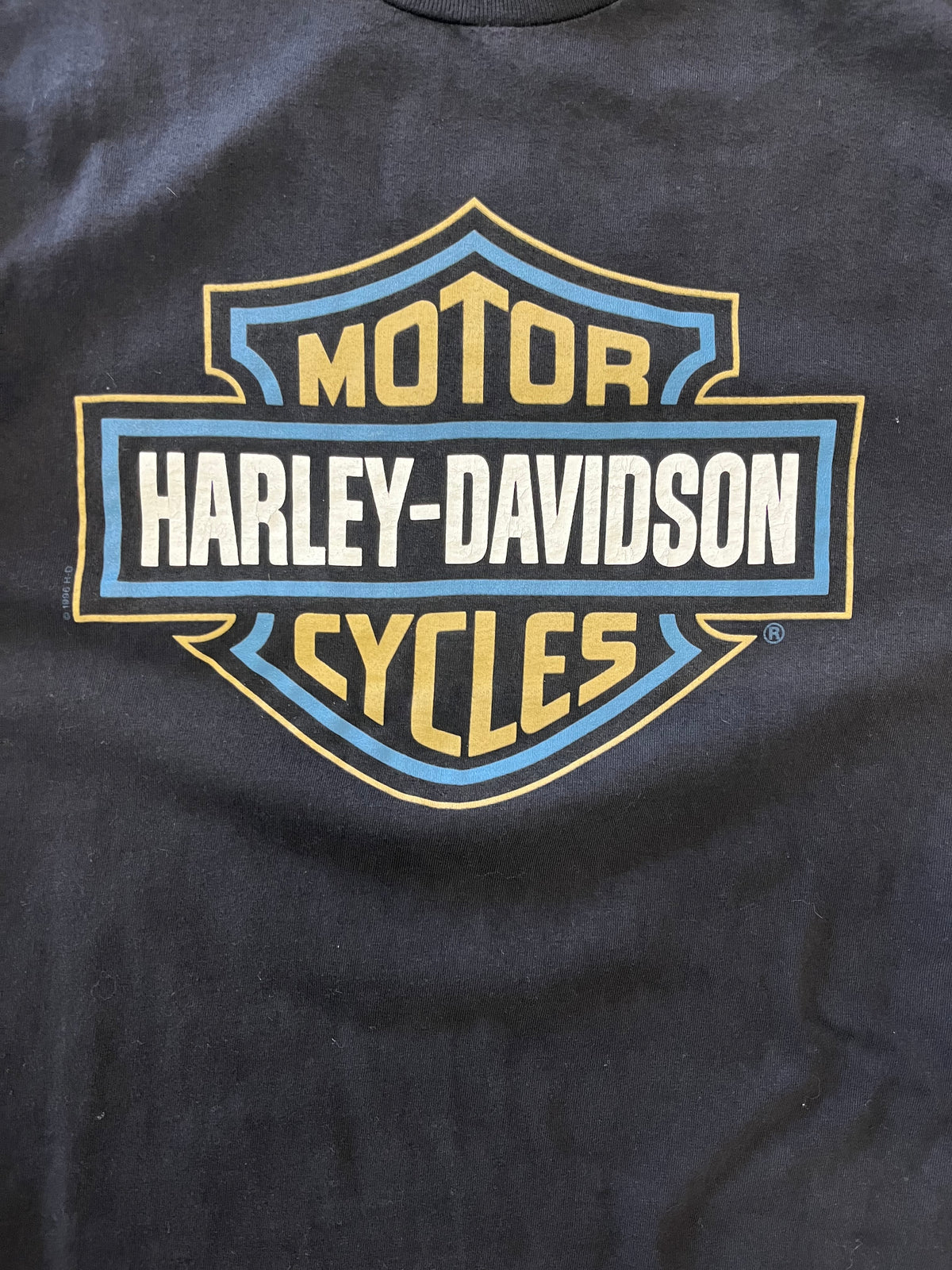 Vintage Harley Davidson blue shield shirt size large
