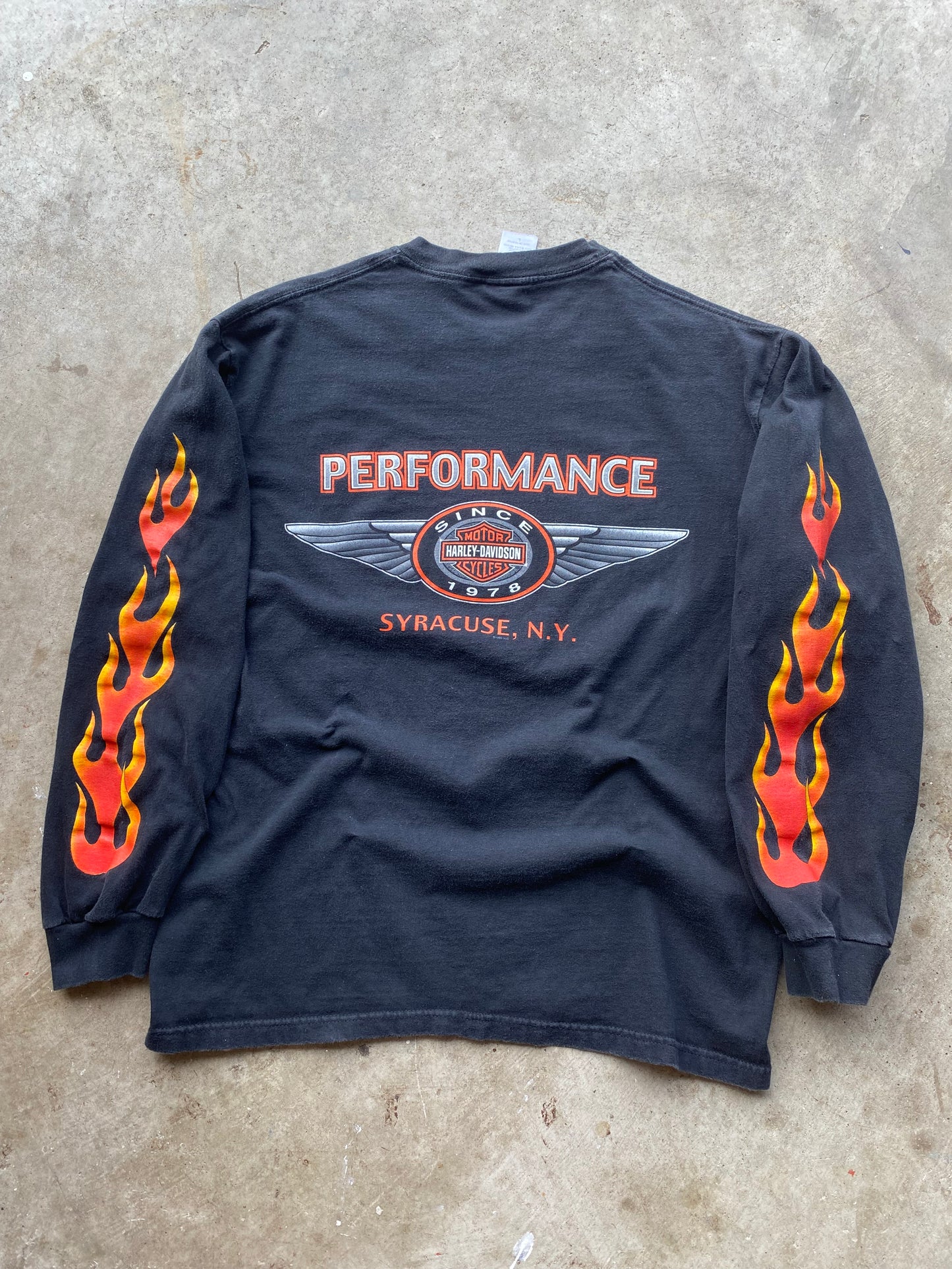 Vintage Harley Davidson Flaming Shovelhead long sleeve shirt size large