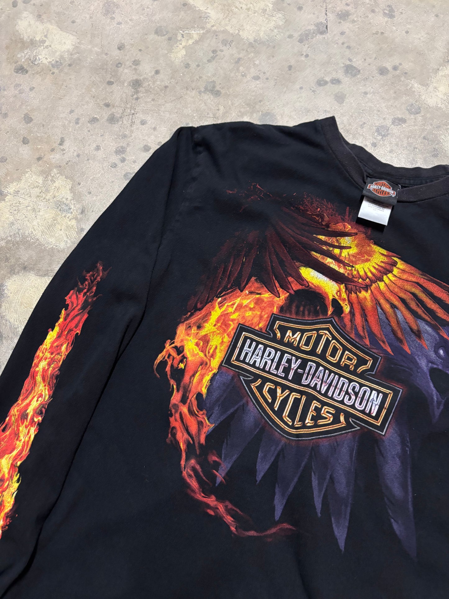 Vintage Harley Davidson flame longsleeve shirt size large