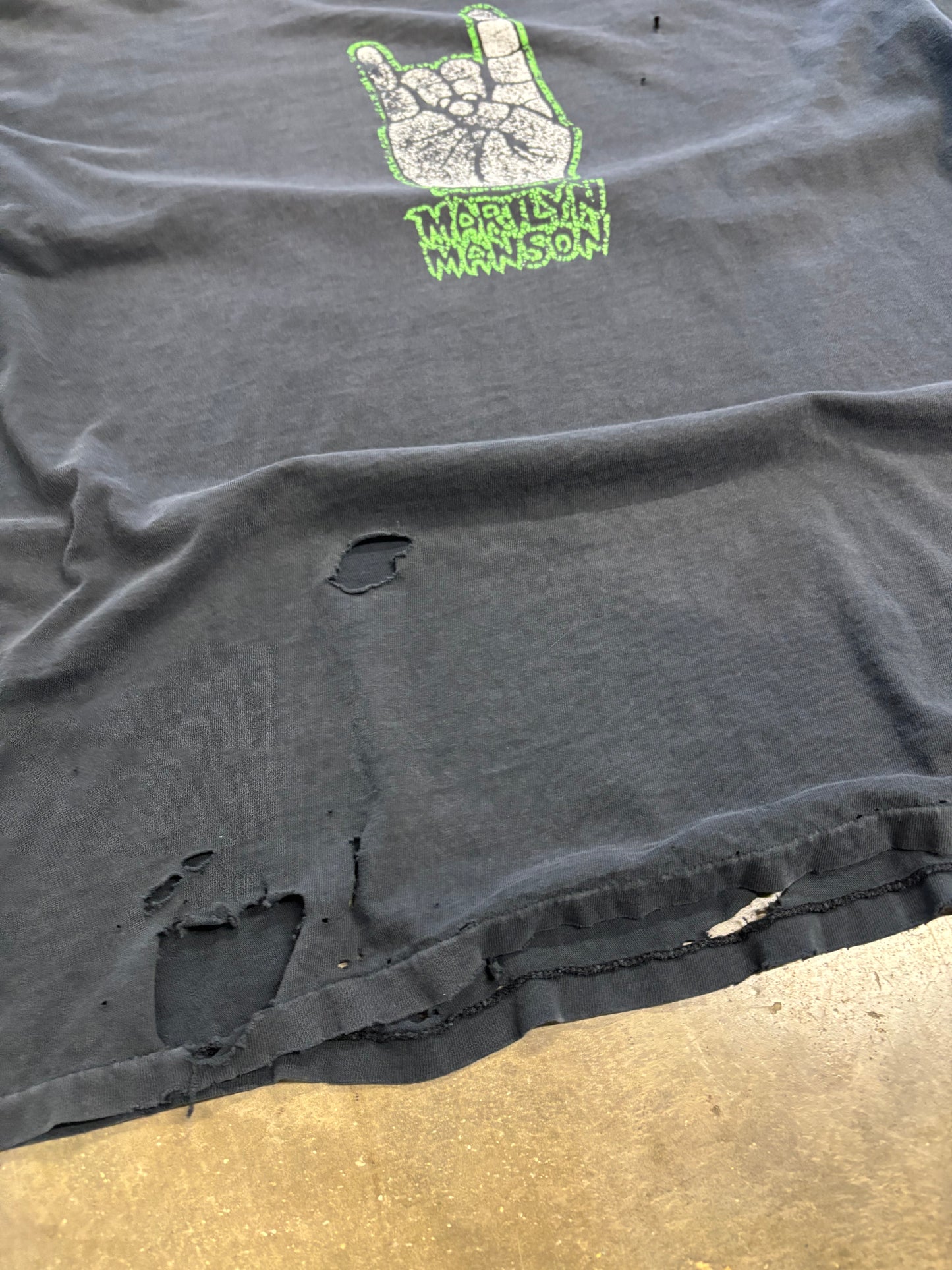 Vintage Thrashed and faded Marilyn Manson shirt size XL