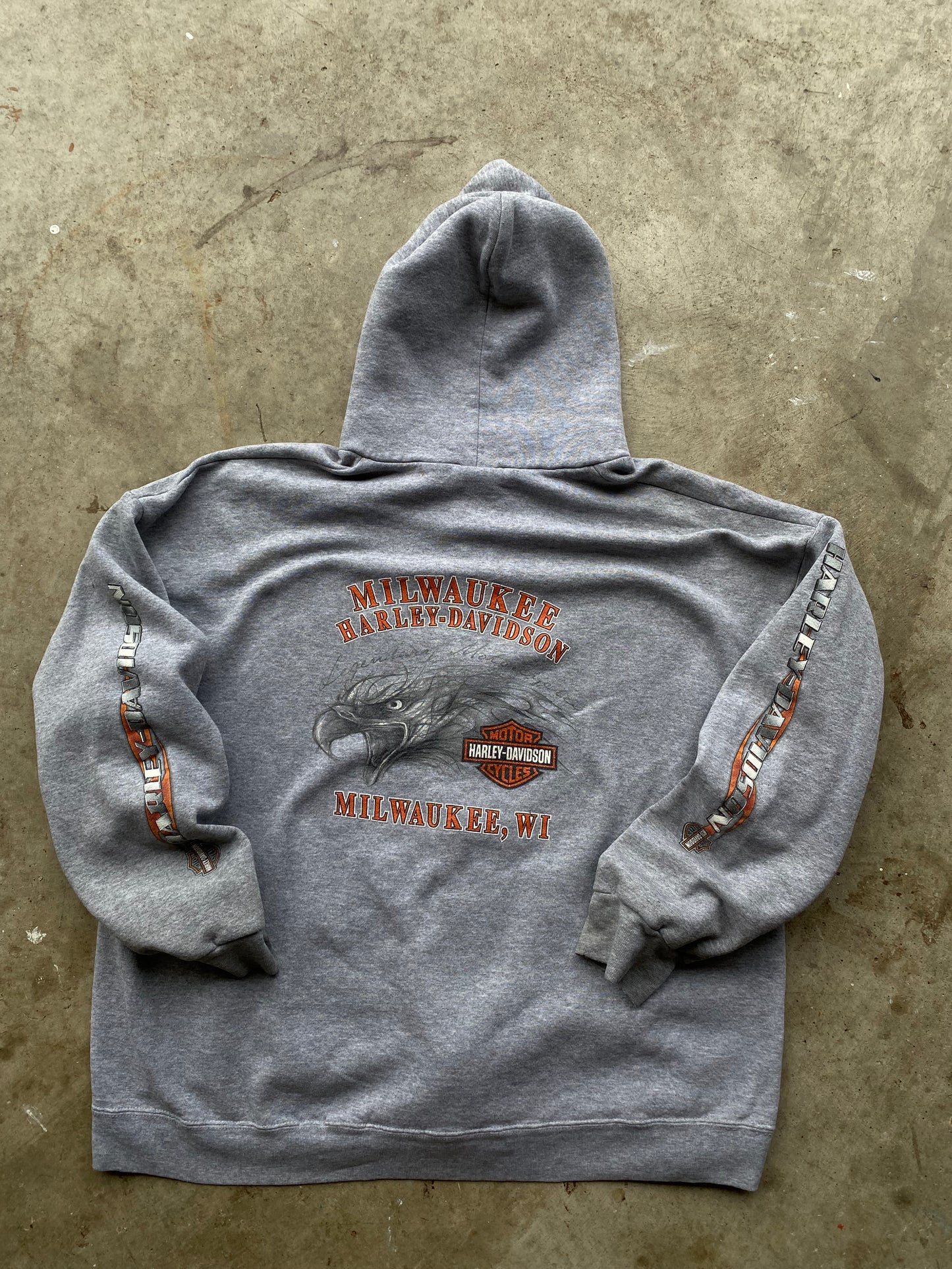 Vintage Harley Davidson Grey Zip up size extra large