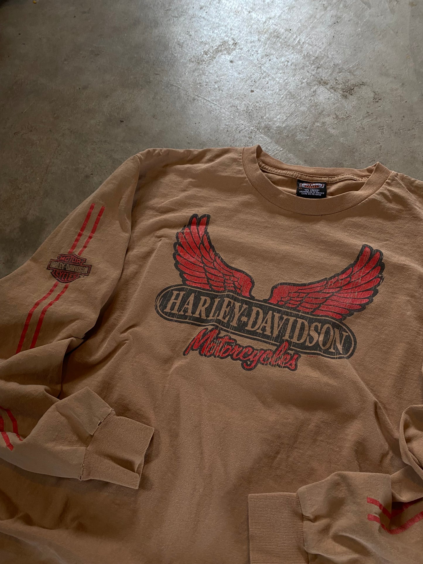 Vintage Earth Tone Harley Davidson Long sleeve Size XL