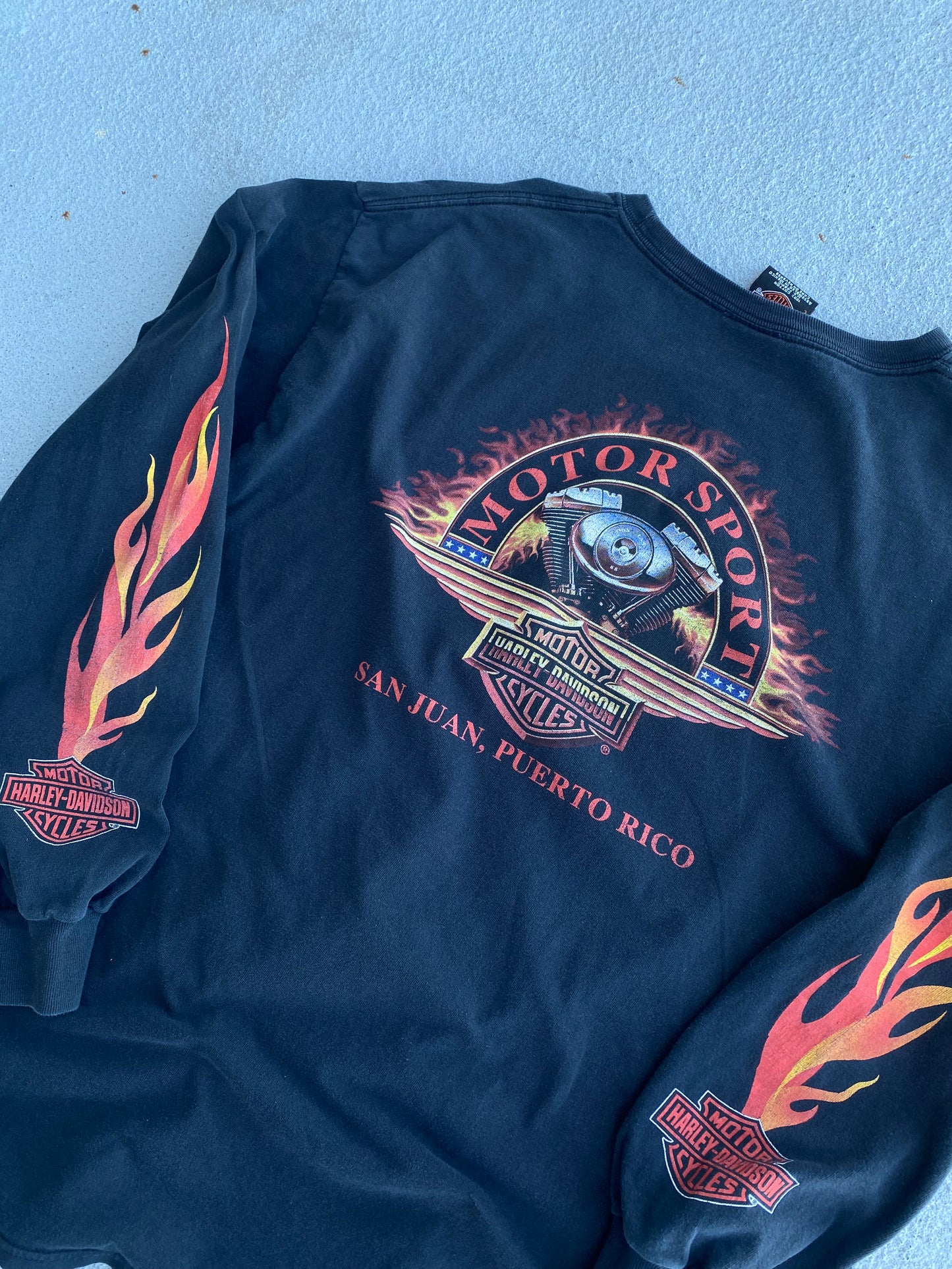 Vintage Harley Davidson Flaming Logo Long sleeve size large