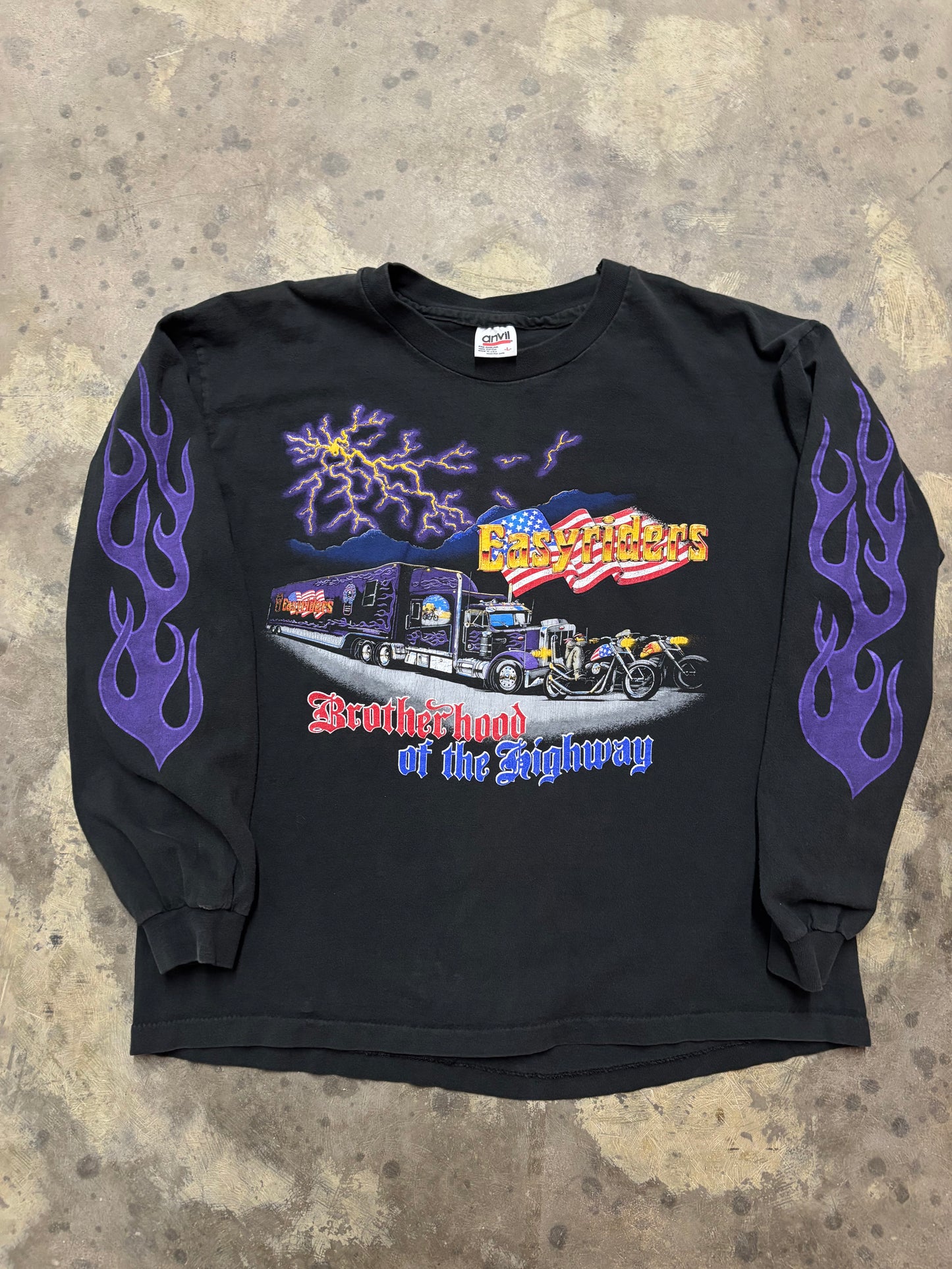 Vintage Easyriders purple flame longsleeve shirt size large