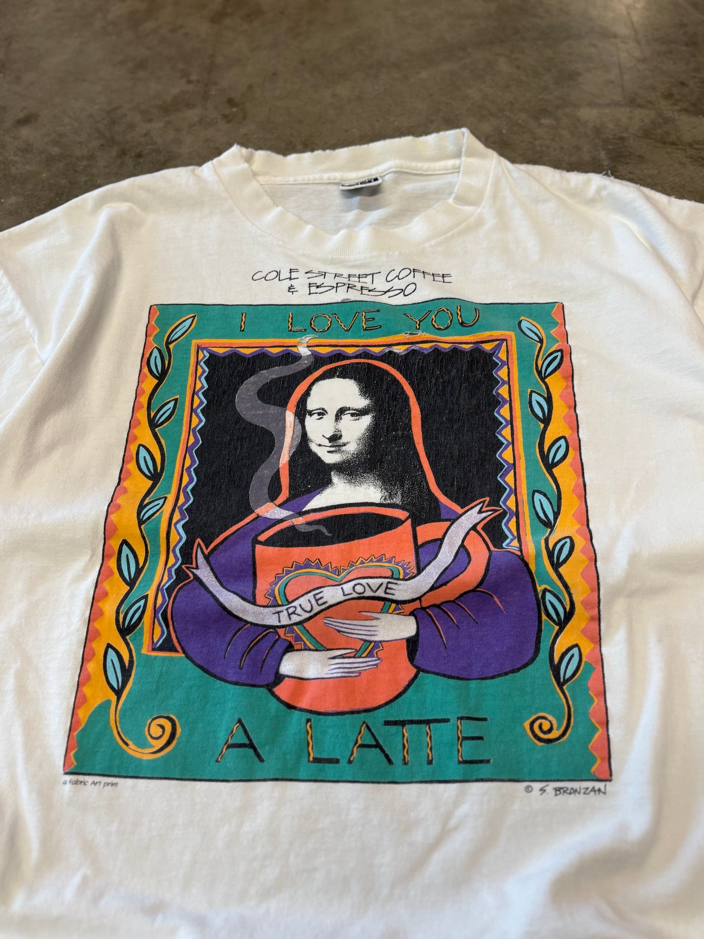 Vintage Mona Lisa Coffee shirt size XL
