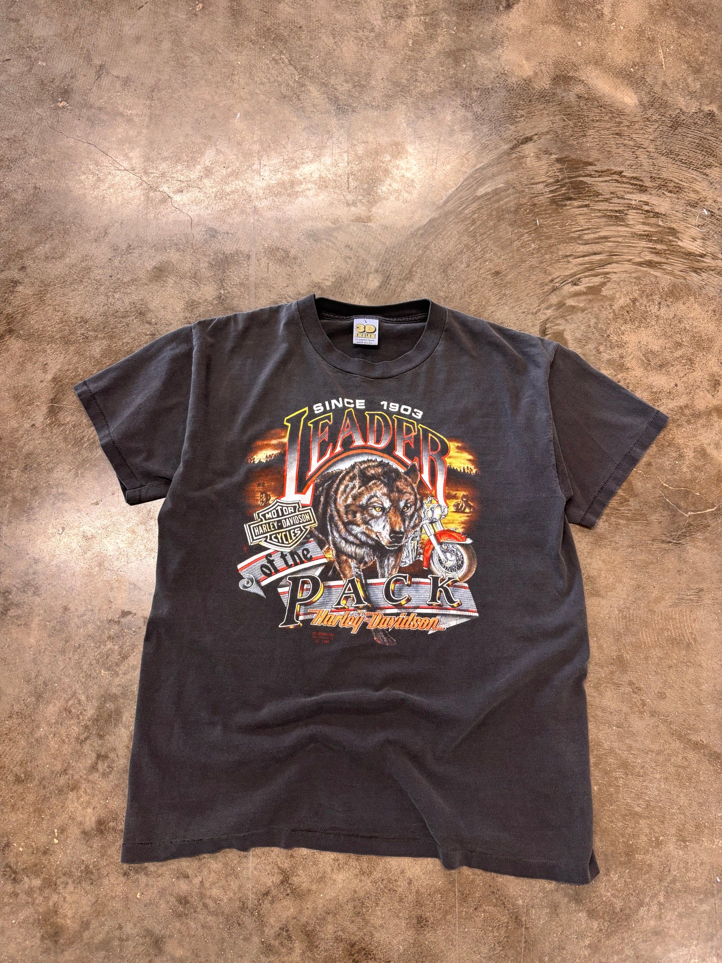 Vintage Harley Davidson Faded 3D emblem shirt size large