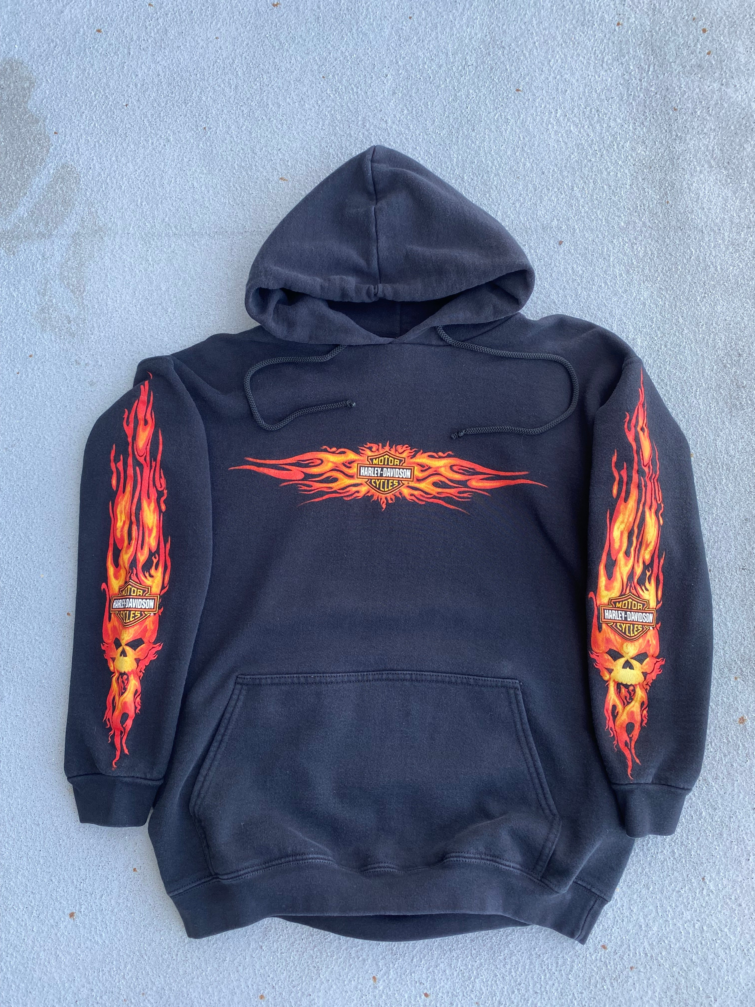 Harley davidson flame hoodie hotsell