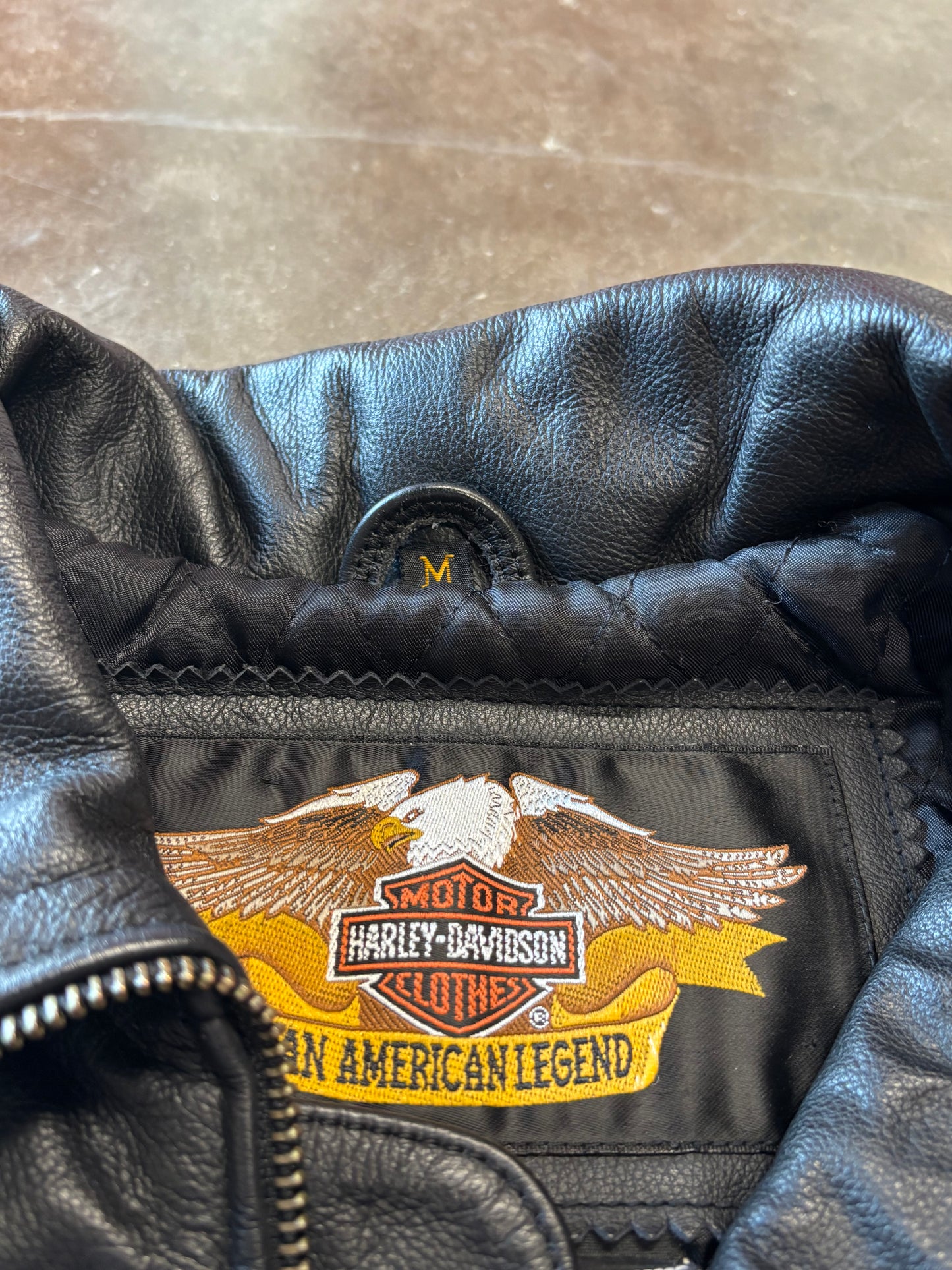 Vintage Harley Davidson women’s leather flame jacket size medium