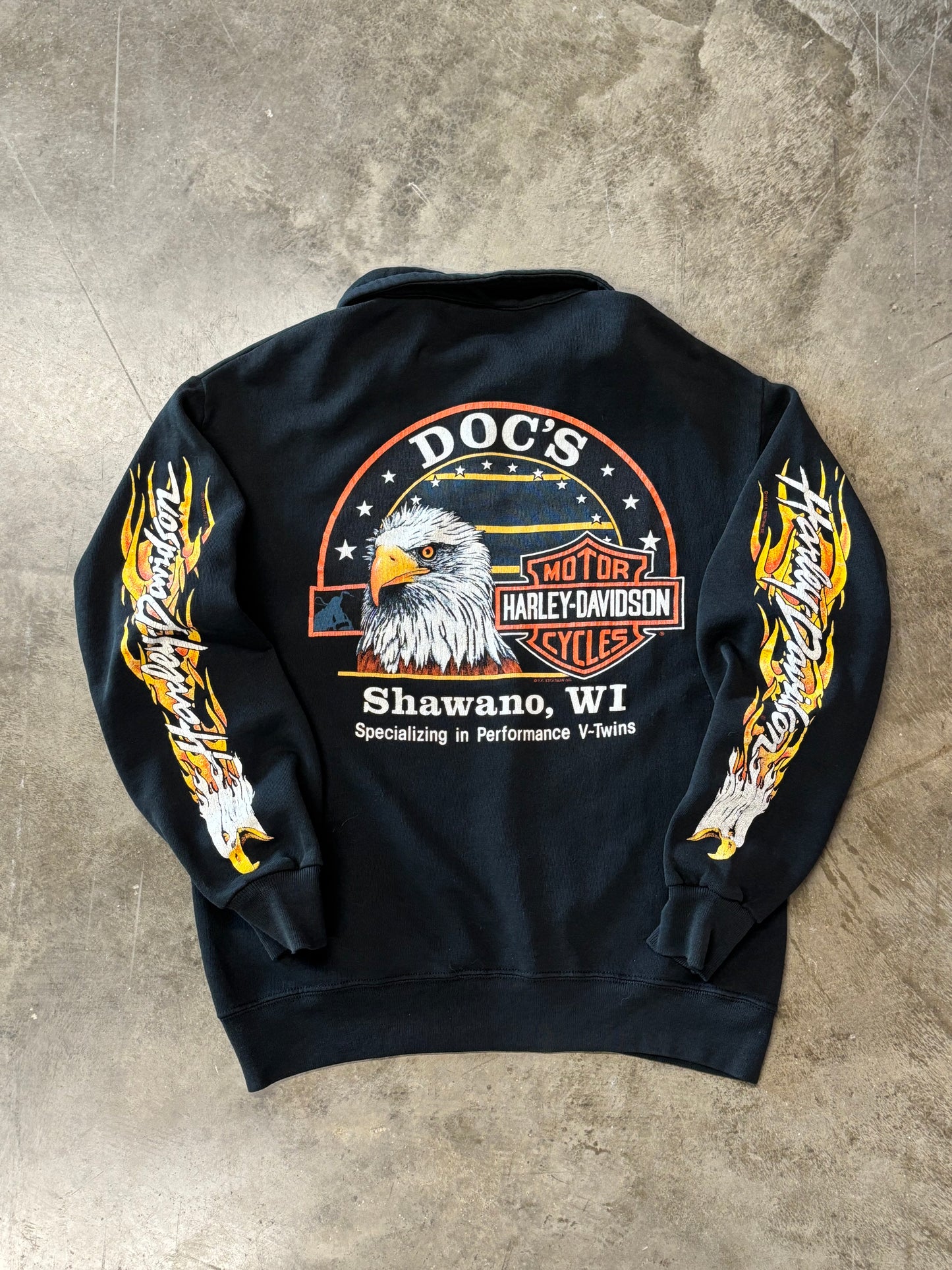 Vintage Harley Davidson quarter zip size large