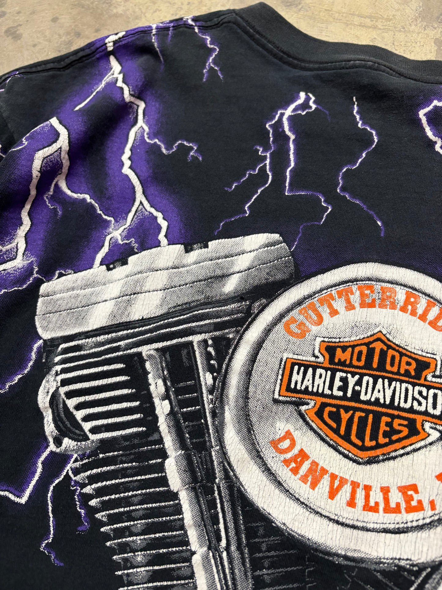 Vintage Harley Davidson AOP lightning shirt size XXXL