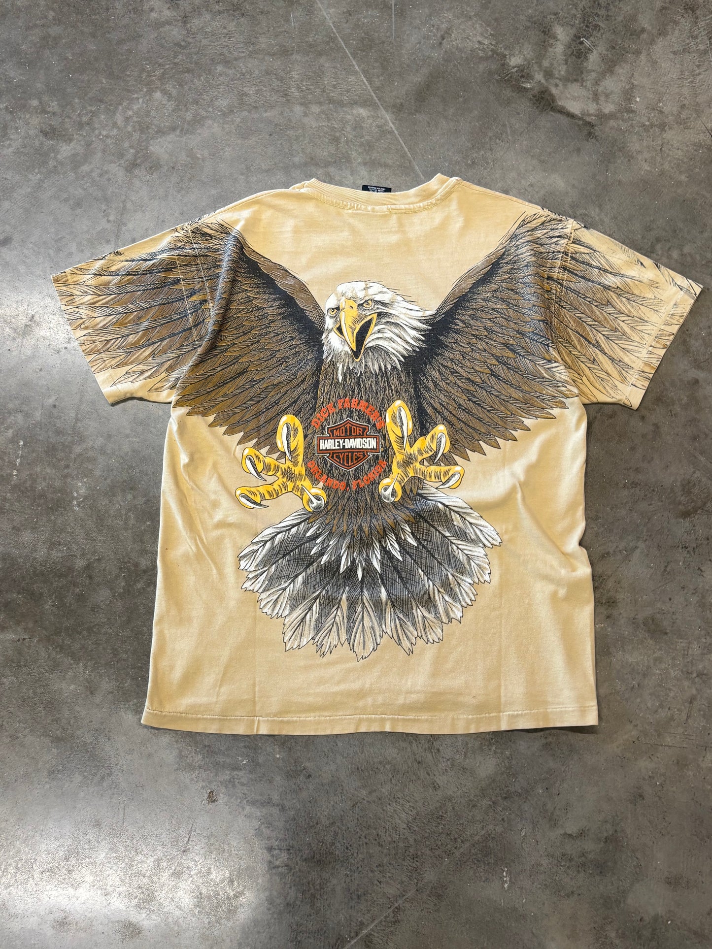 Vintage Harley Davidson Eagle AOP shirt size large
