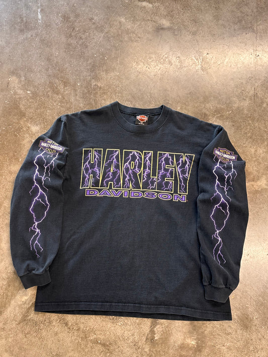 Vintage Harley Davidson Purple Lightning shirt size large