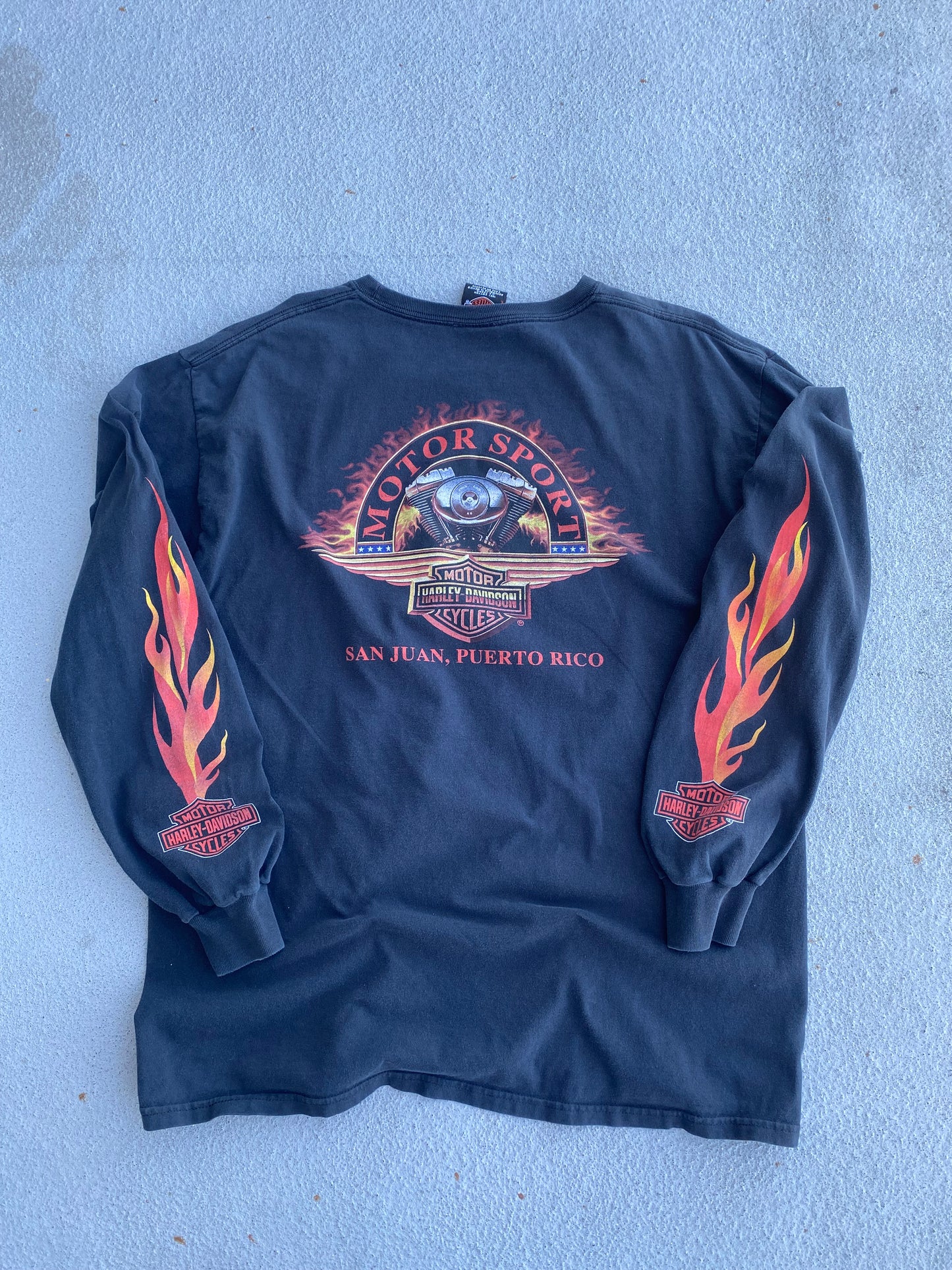 Vintage Harley Davidson Flaming Logo Long sleeve size large