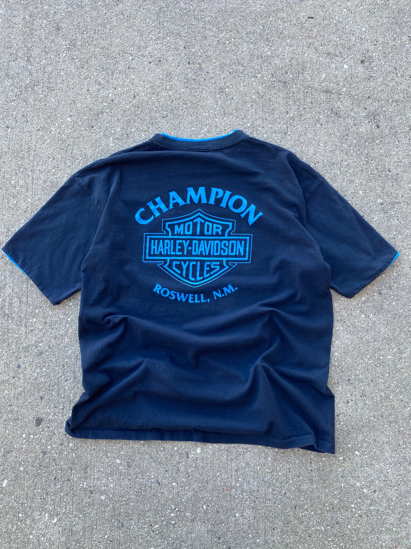 Vintage Harley Davidson Blue lightning shirt size xxl