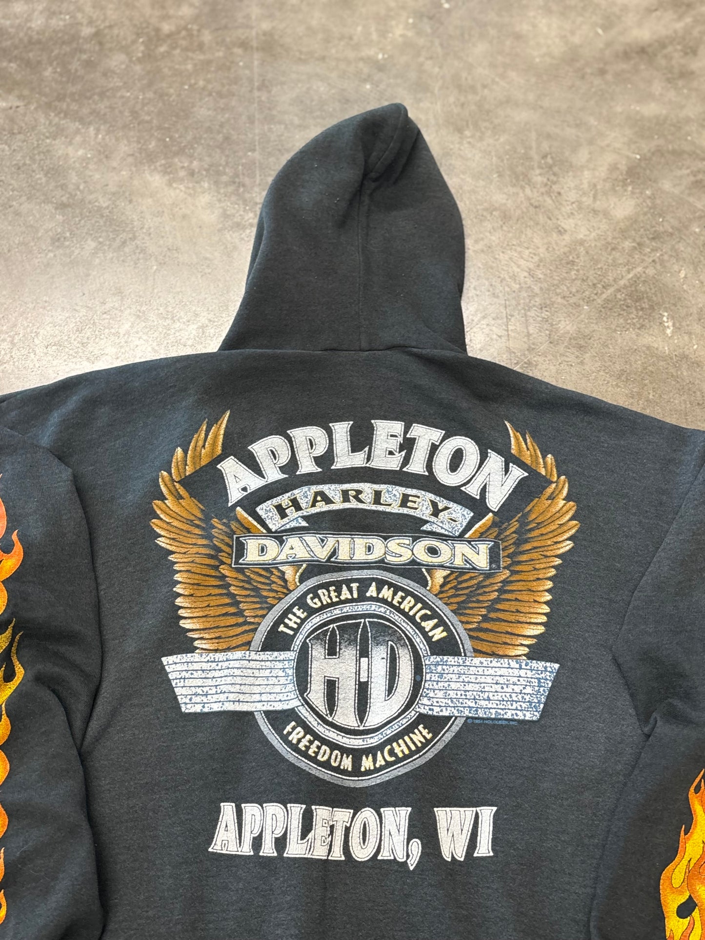 Vintage Harley Davidson Inferno Flame hoodie size xxl