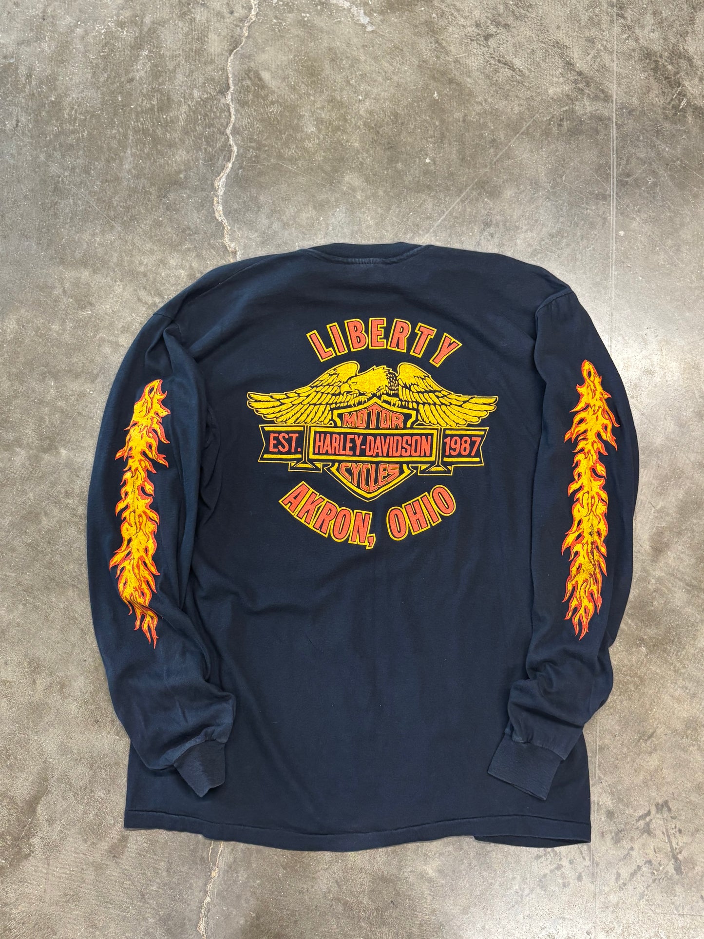 Vintage Harley Davidson fire power long sleeve size large