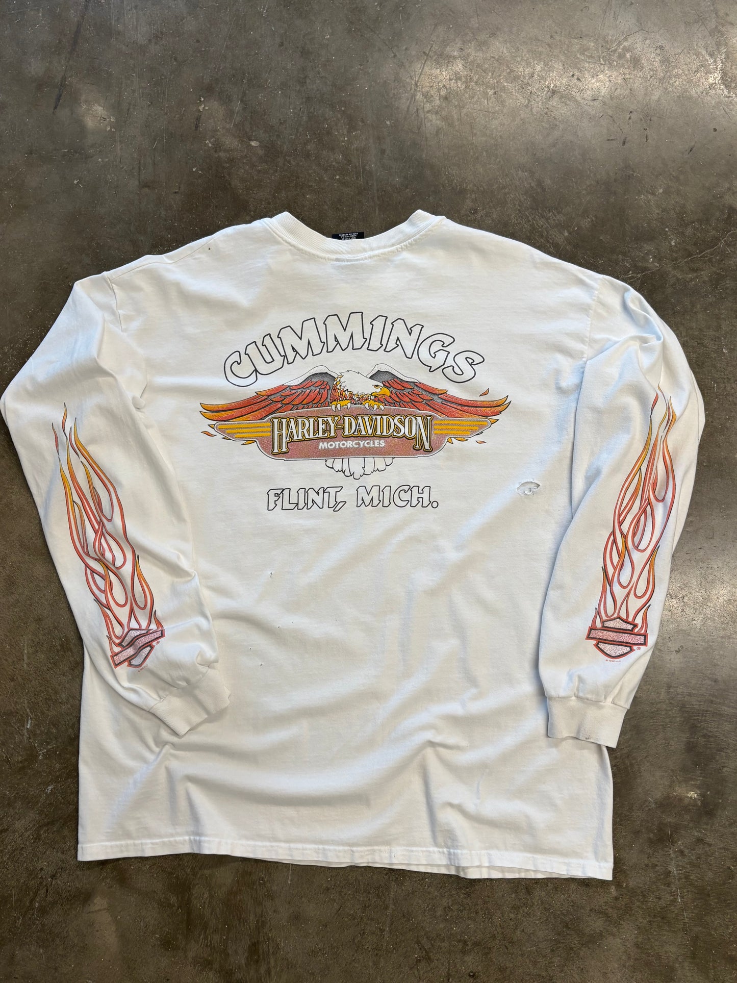 Vintage Harley Davidson String flame long sleeve size xxl