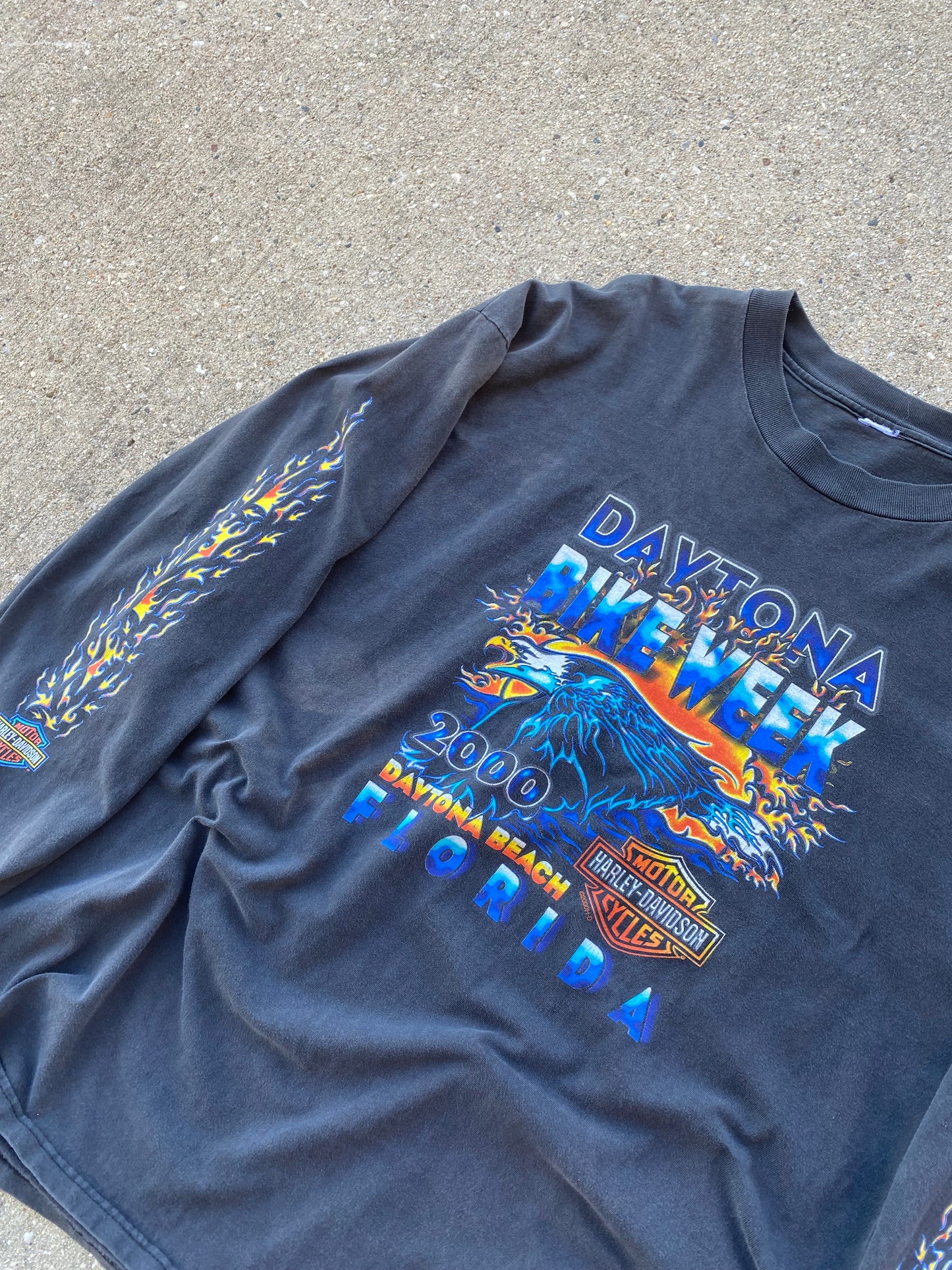 Vintage Harley Davidson Faded out bike week shirt size xxl