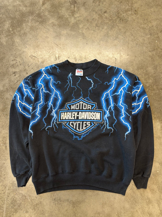 Vintage Harley Blue Lightning sweatshirt size XL