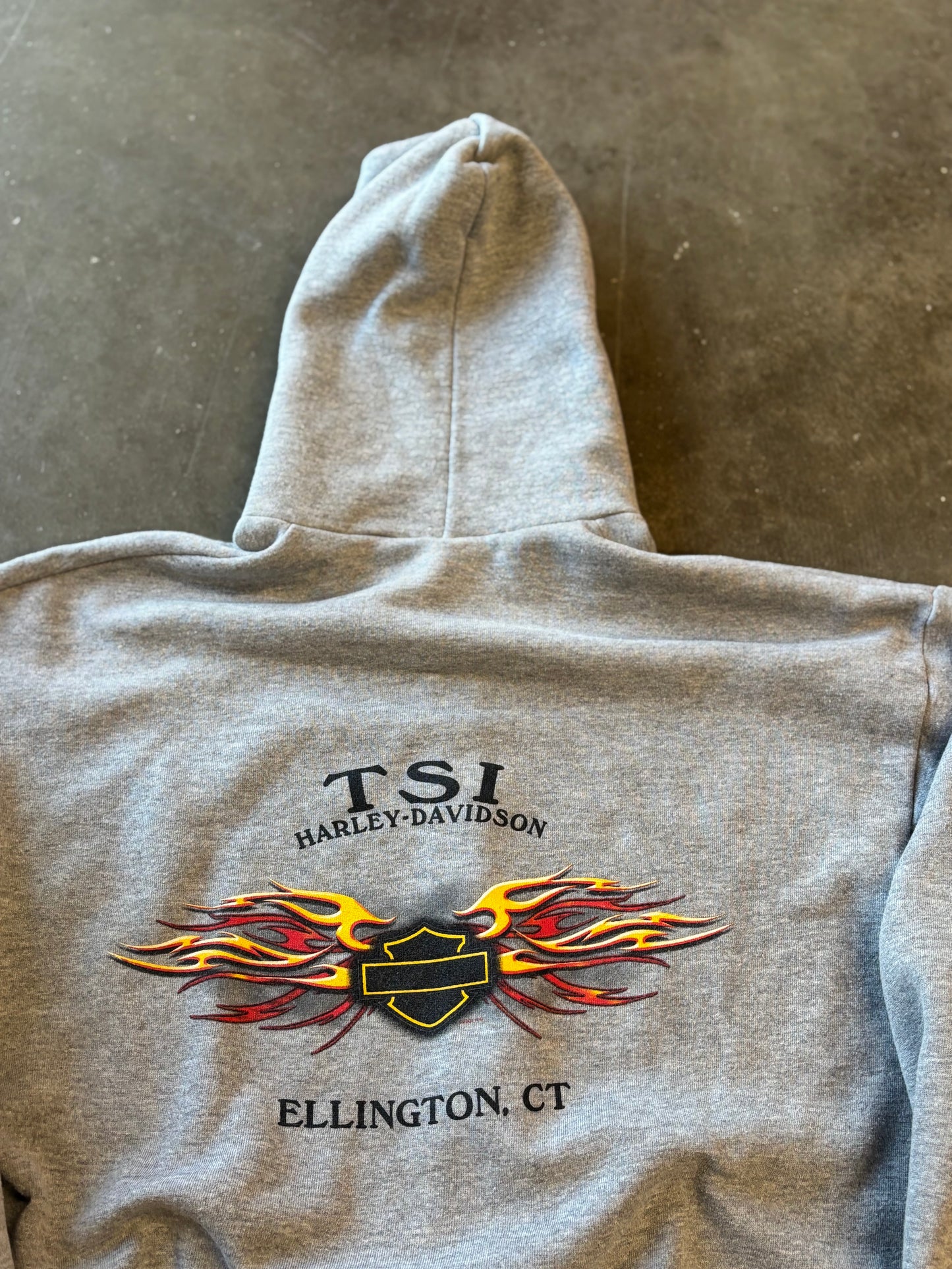 Vintage Harley Davidson Grey zip up size XL
