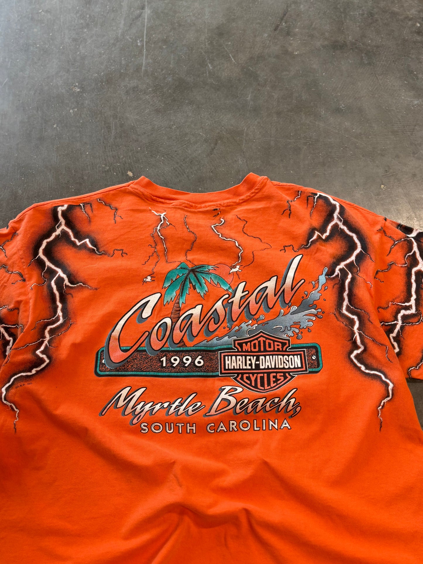 Vintage Harley Davidson Lightning AOP shirt size xl