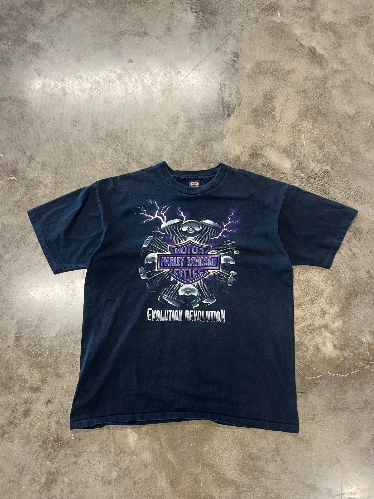 Vintage Harley Davidson Evolution Revolution Lightning shirt size xxl