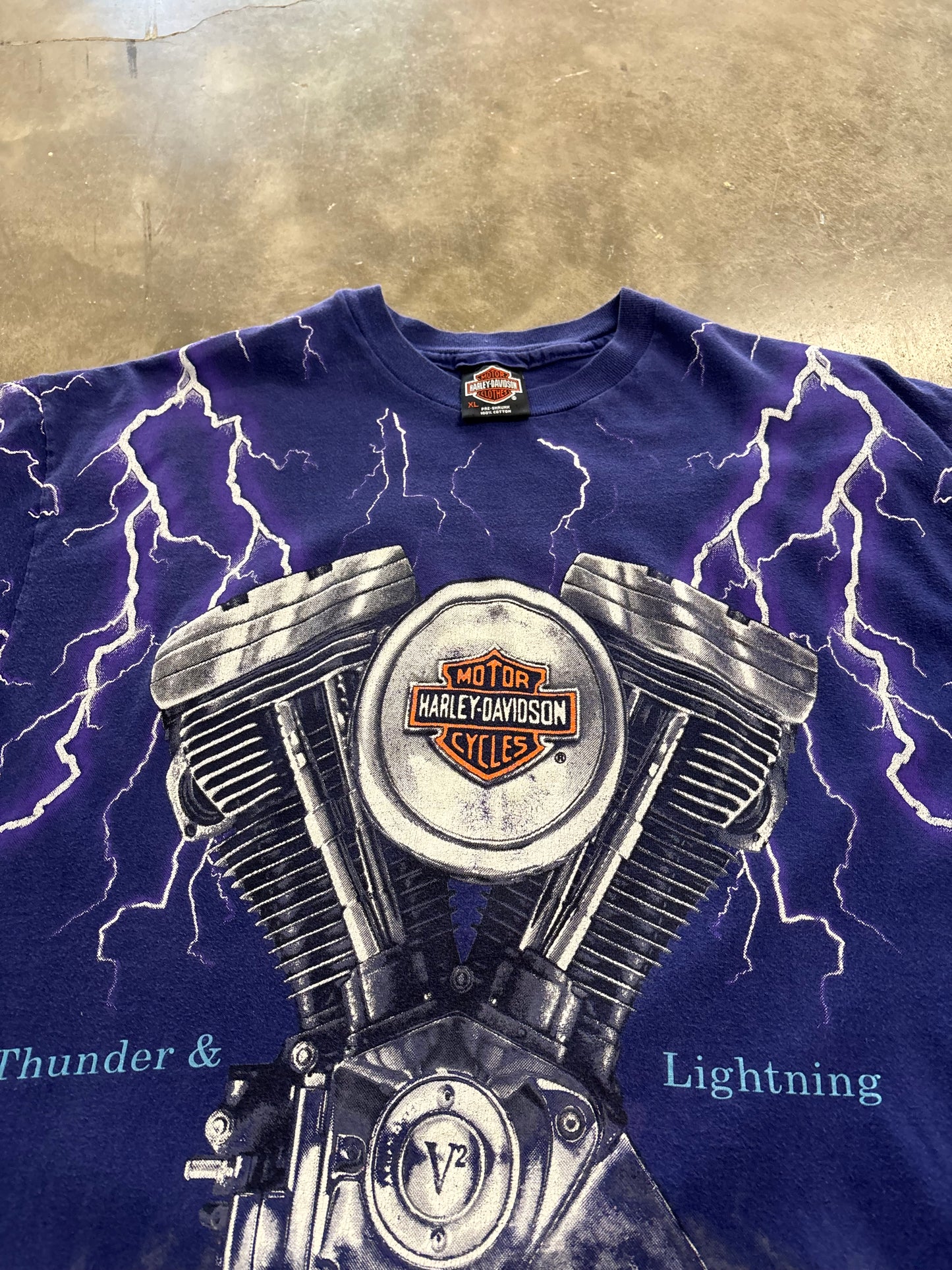 Vintage Harley Davidson purple lightning shirt size xl