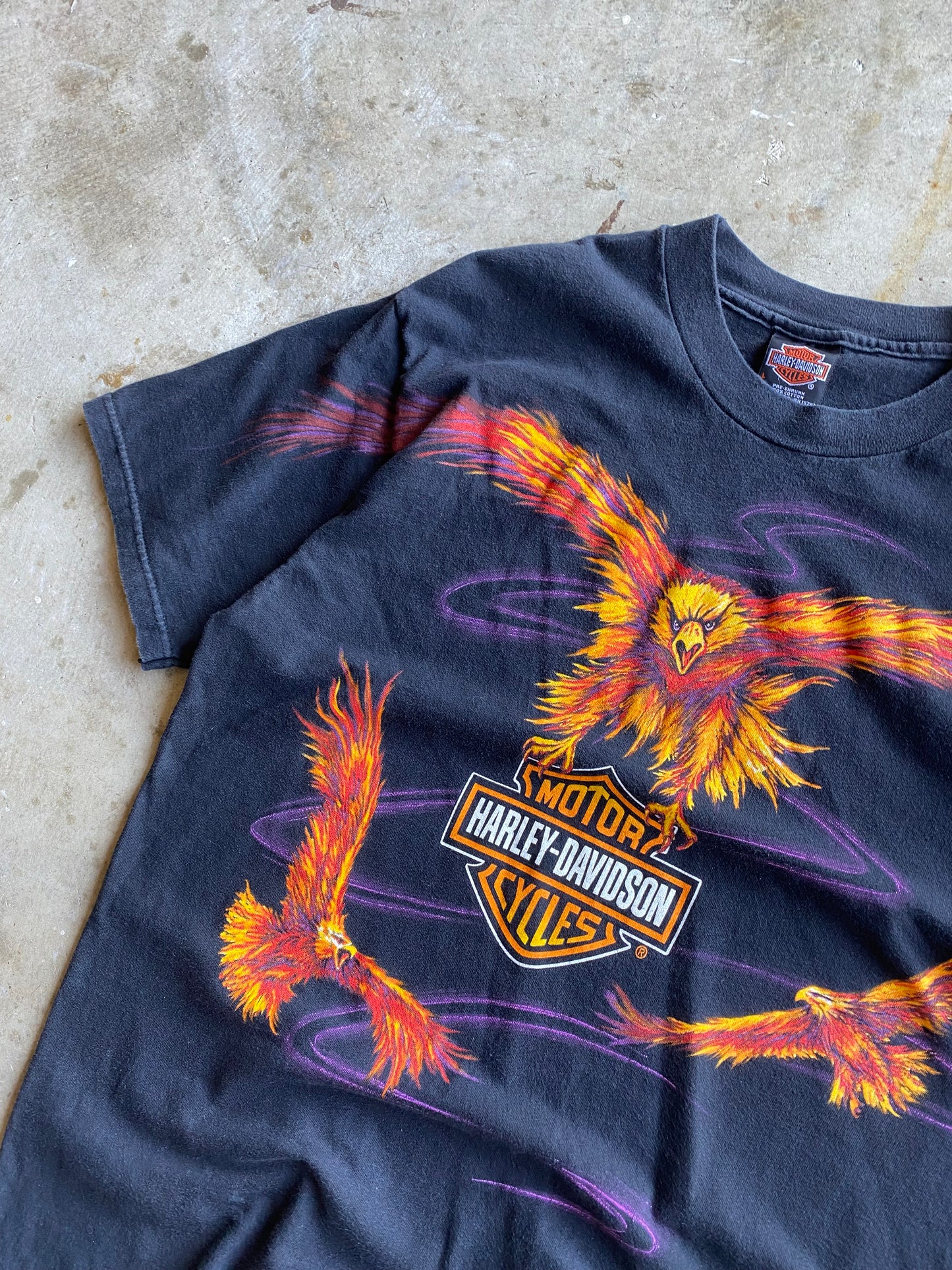 Vintage Harley Davidson Flaming Eagle AOP Size Large