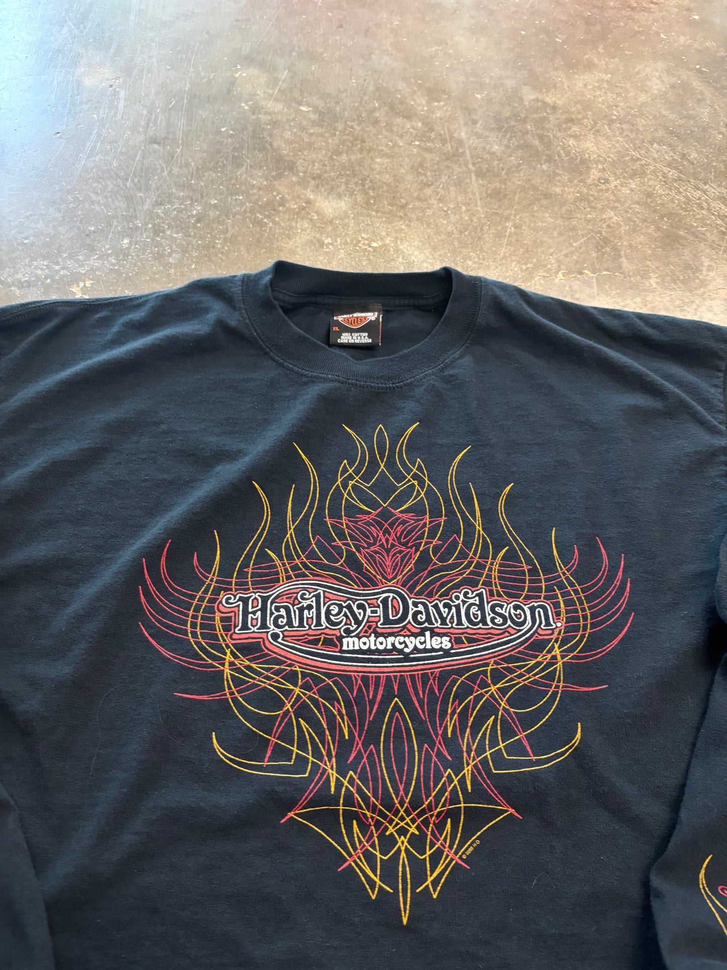 Vintage Harley Davidson Ribbon long sleeve size XL