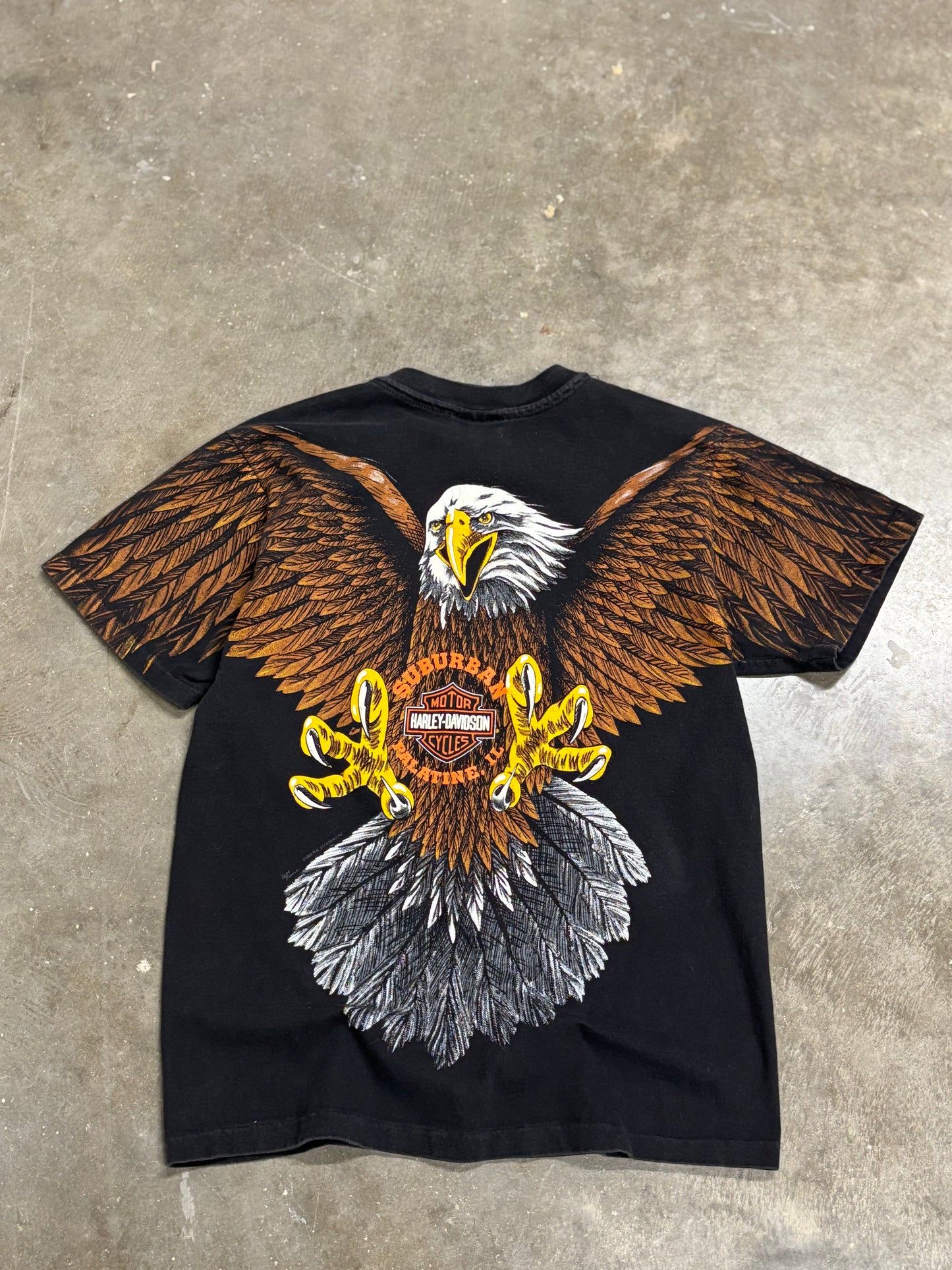 Vintage Harley Davidson Eagle AOP shirt size medium