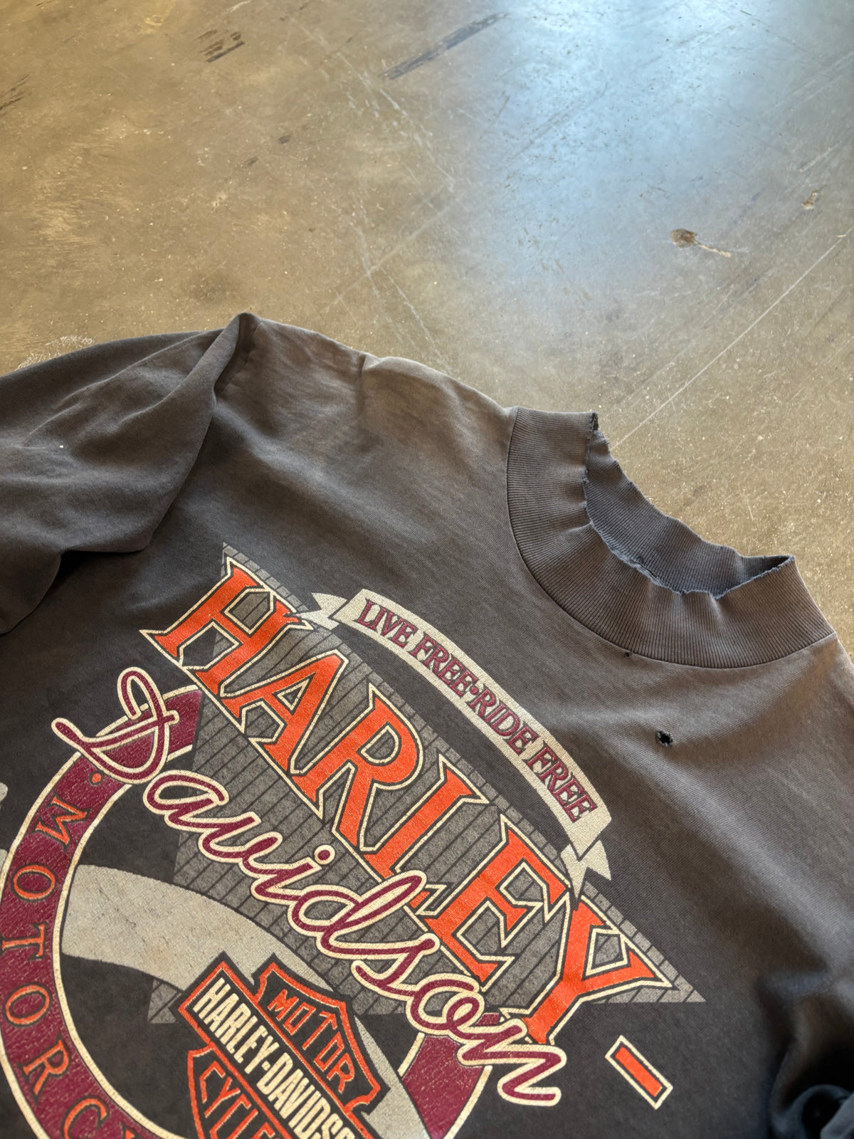 Vintage faded out Harley long sleeve size large