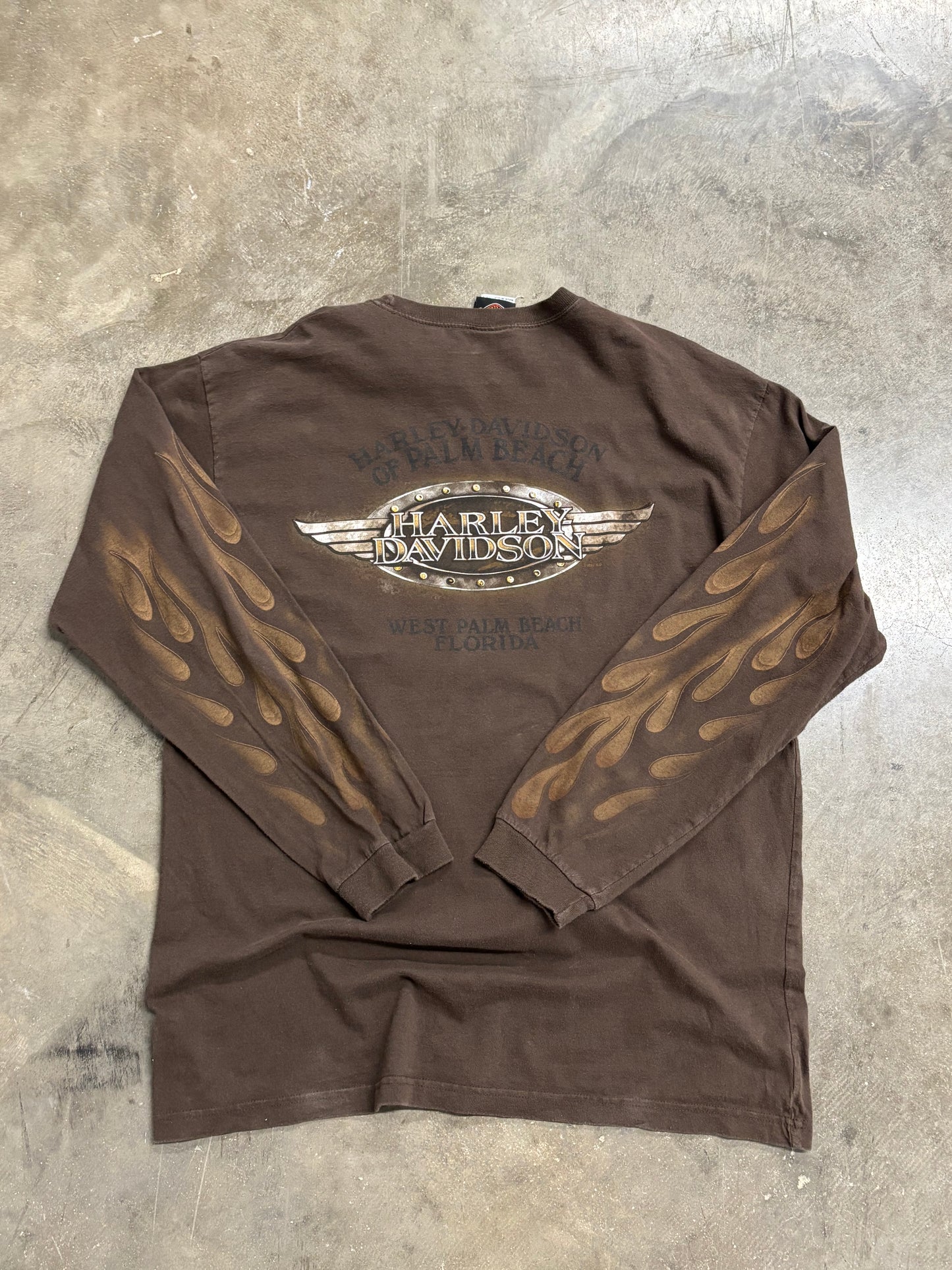 Vintage Harley Davidson mocha longsleeve size xl