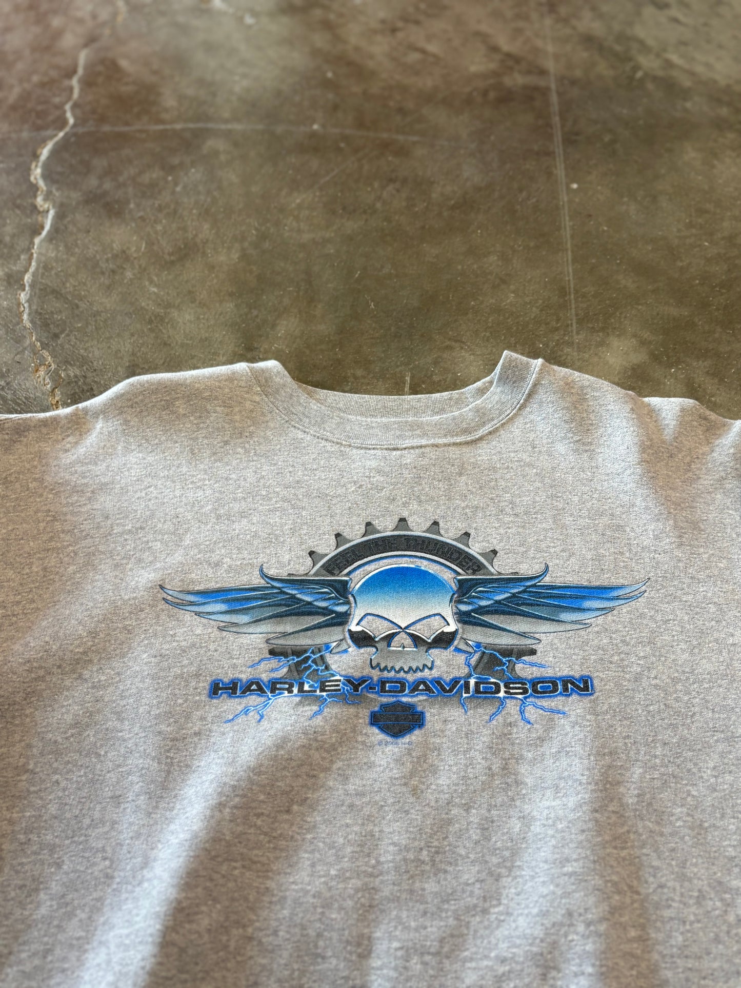 Vintage Harley Davidson Blue Lightning sweatshirt size xxl