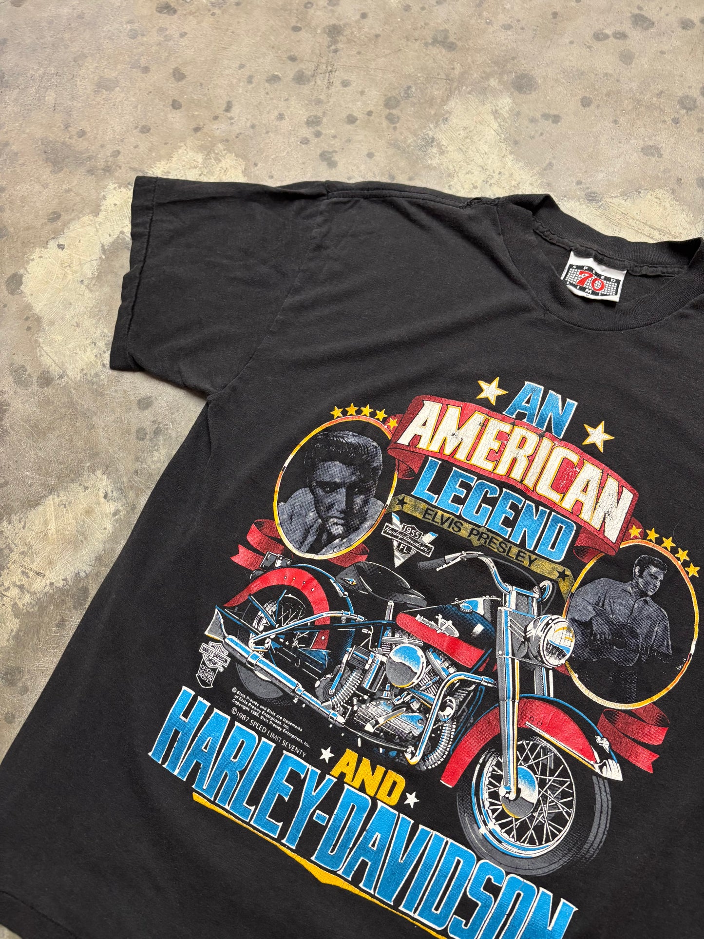 Vintage 80’s Harley Davidson Elvis shirt size large