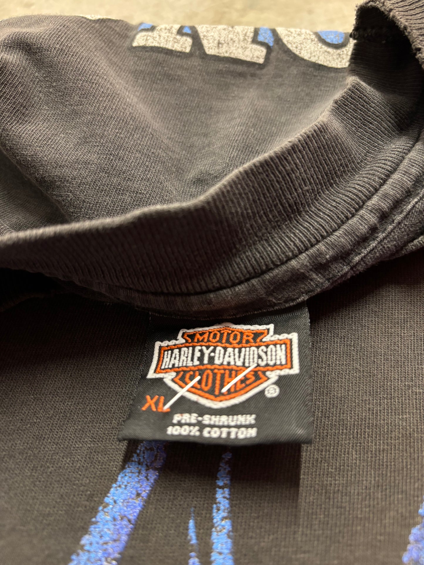 Vintage Harley Davidson Blue Flame V Twin shirt size XL