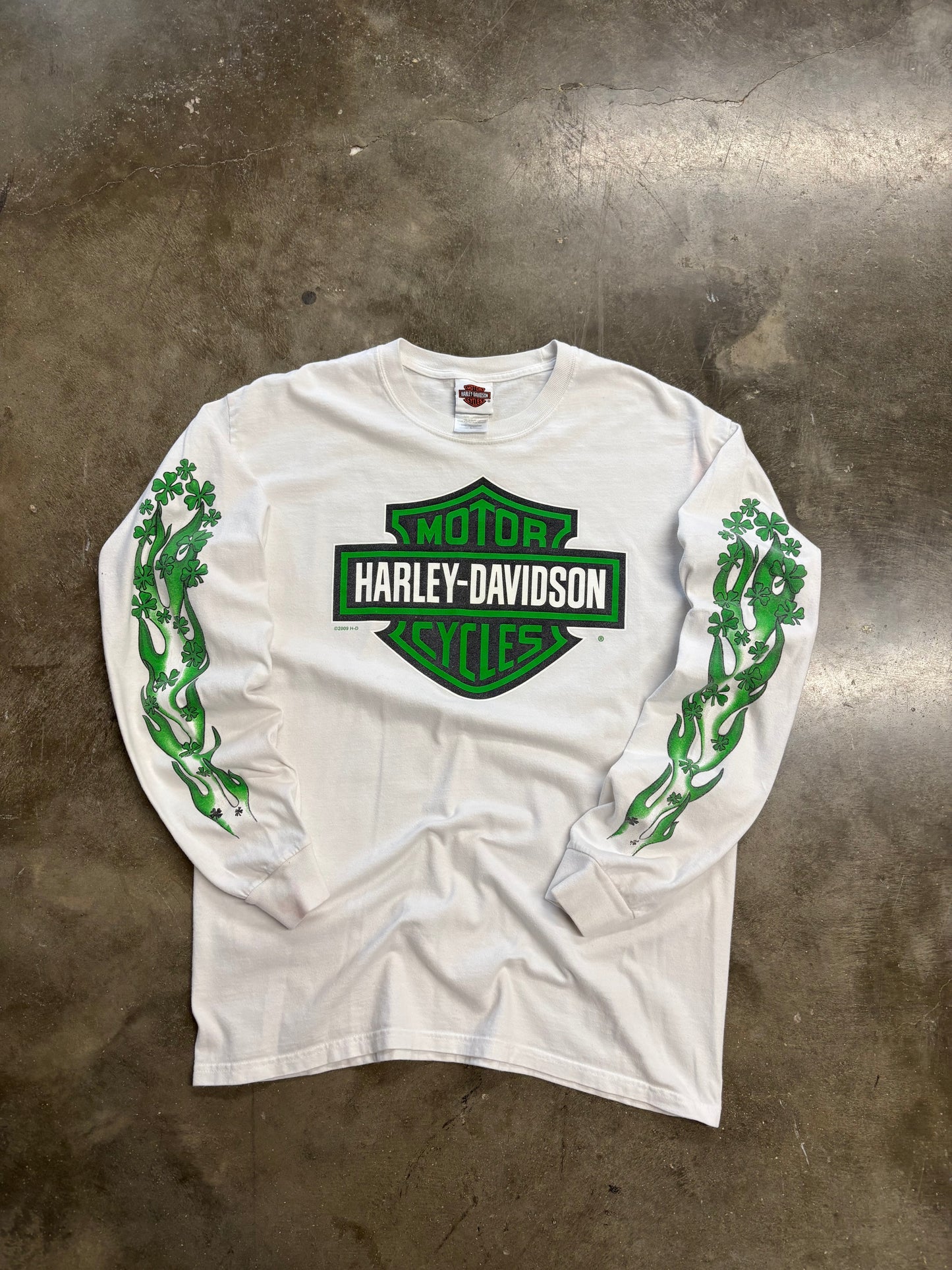 Vintage Harley Davidson shamrock long sleeve size large