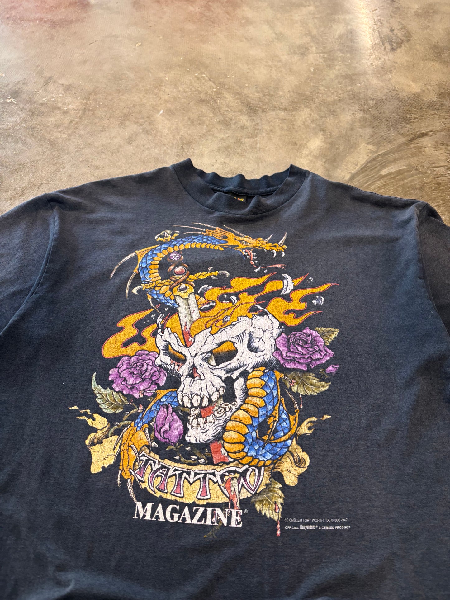 Vintage 3D Emblem EasyRiders Tattoo Magazine shirt size XL