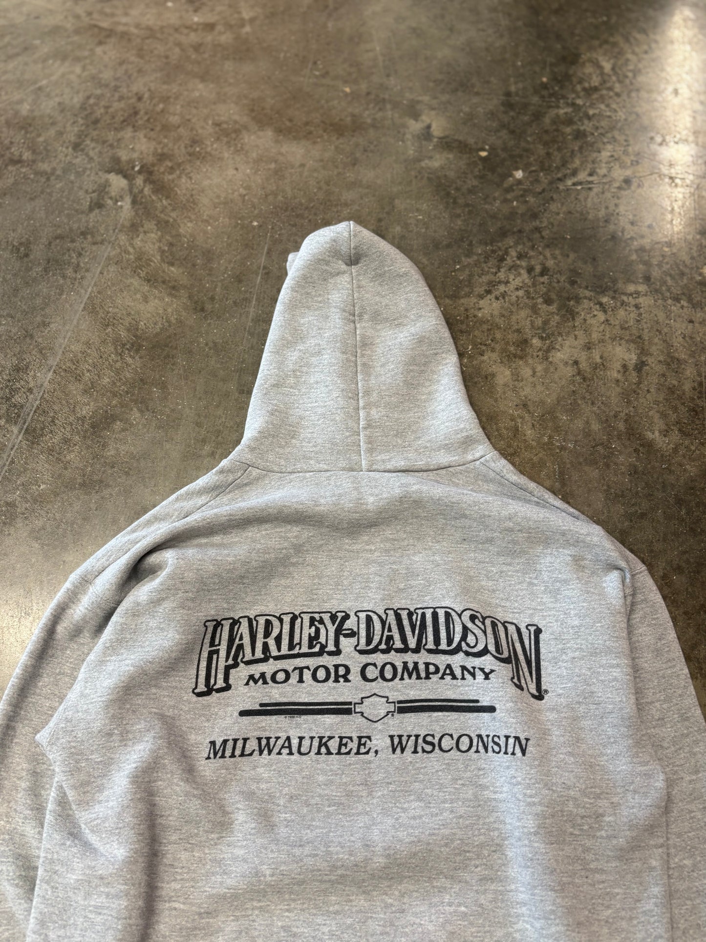Vintage Harley Davidson Grey hoodie size large