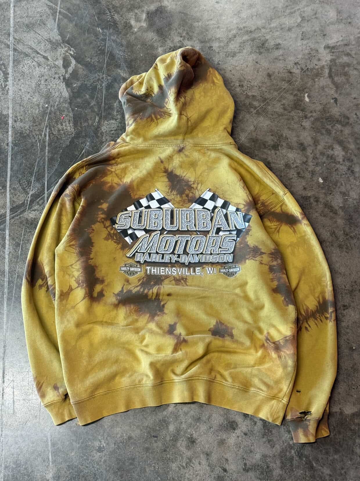 Vintage Harley Tie Dyed Hoodie size XL