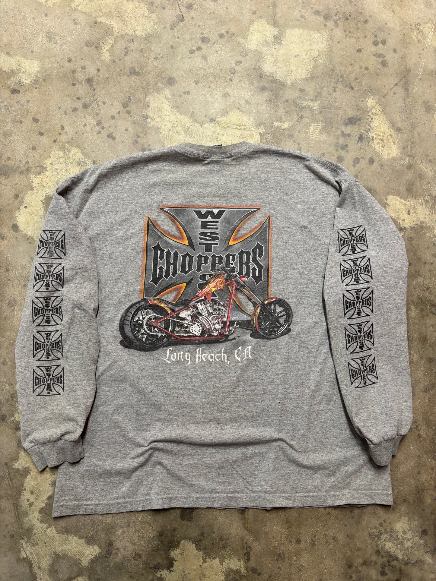 Vintage West Coast Choppers grey long sleeve shirt size XXXL