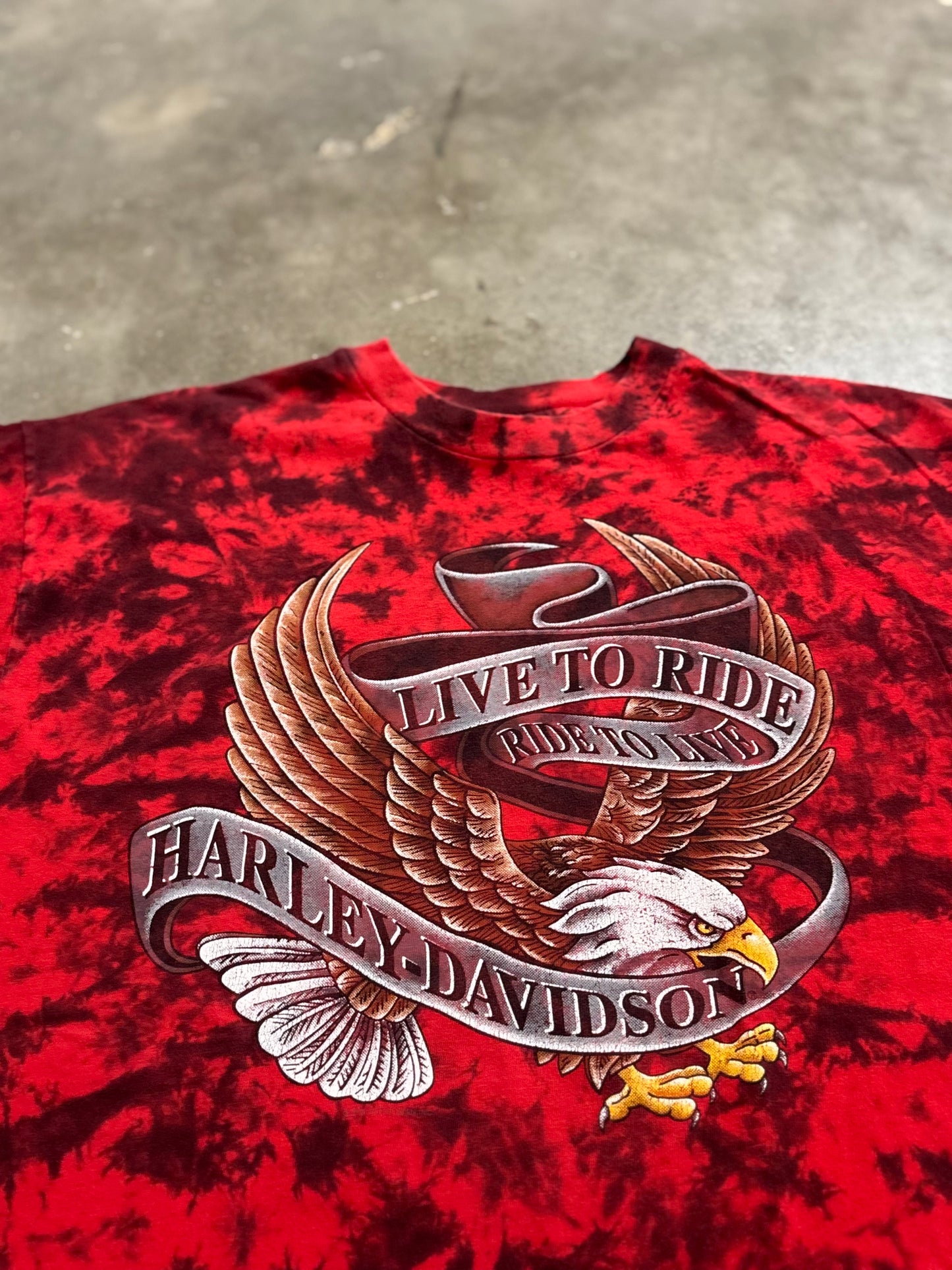 Vintage Harley Davidson Tie Dye Eagle shirt size XL