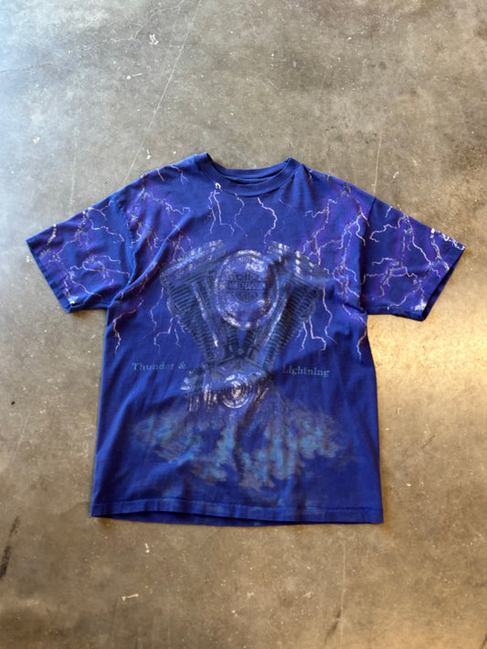 Vintage Harley Davidson Purple Lightning AOP shirt size large
