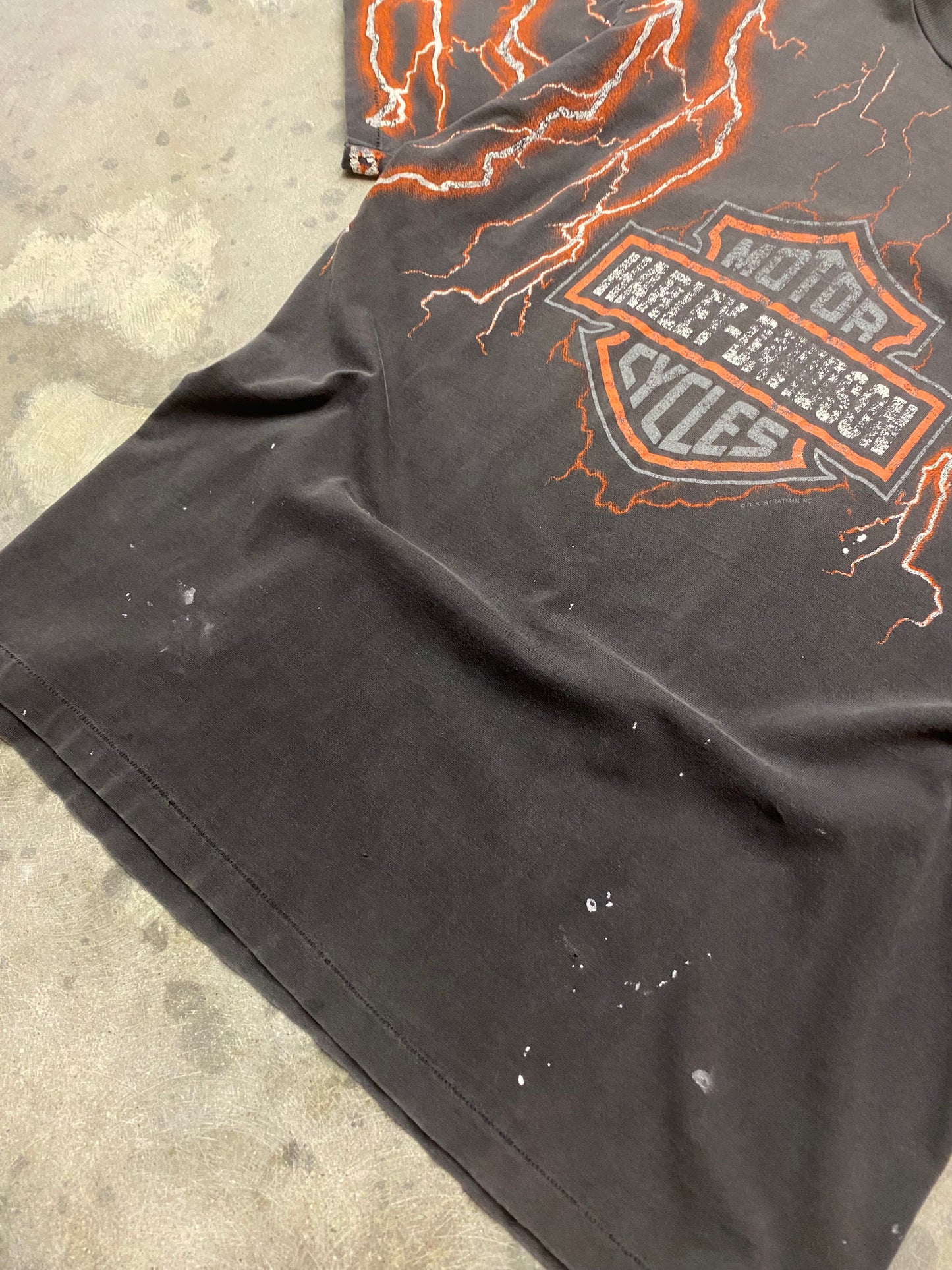 Vintage Harley Davidson Lightning AOP shirt size large