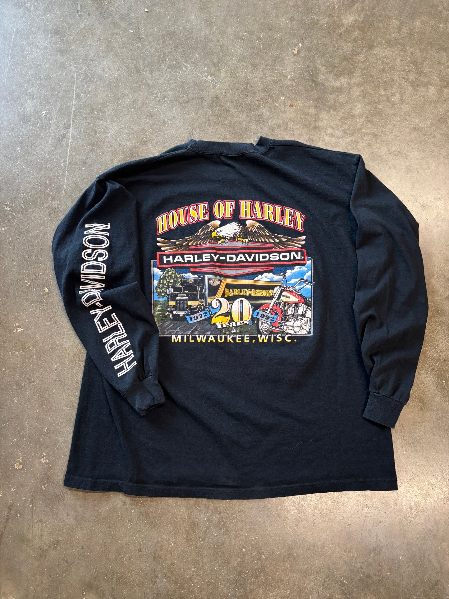 Vintage Harley Davidson Pin up girl longsleeve size xxl