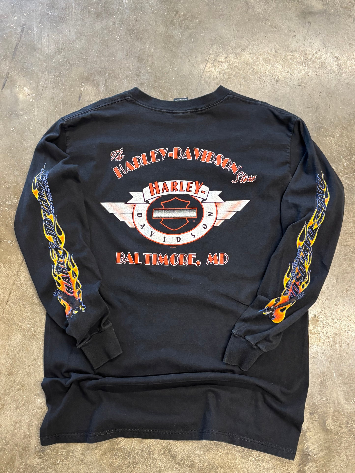 Vintage Harley Davidson Flaming Eagle long sleeve size xl