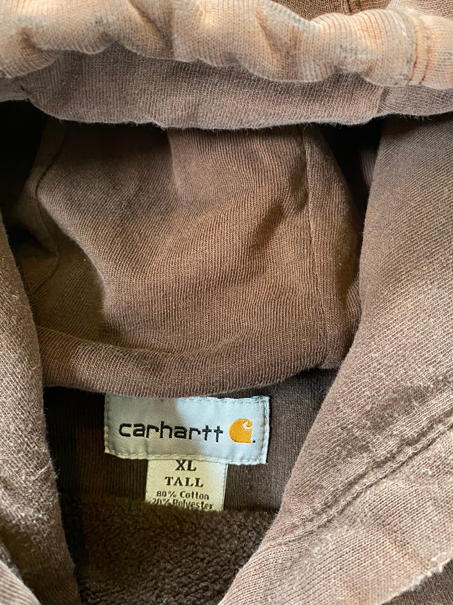Vintage Faded Distressed Carhartt Earth Tone Hoodie Size XL