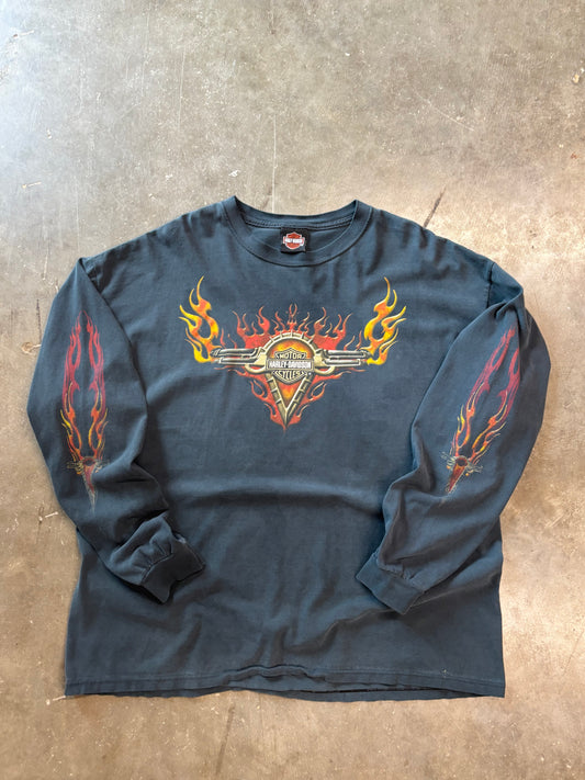 Vintage Harley Davidson Pipes long sleeve size xxl