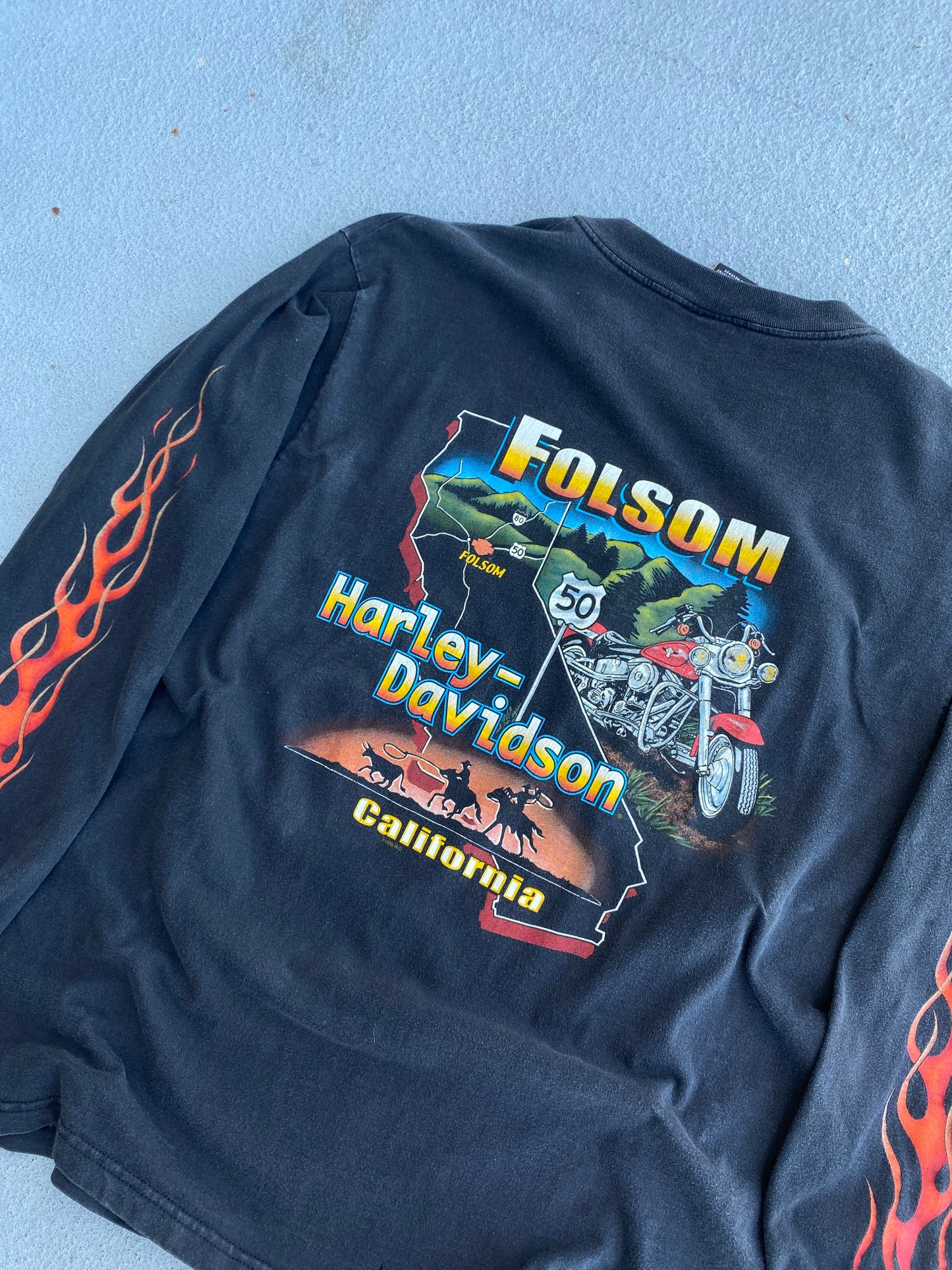 Vintage Harley Davidson Rising Flame Long sleeve Size large